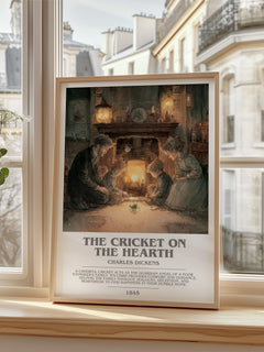 The Cricket On The Hearth Bookish Wall Art by Charles Dickens – framed print by a bright window