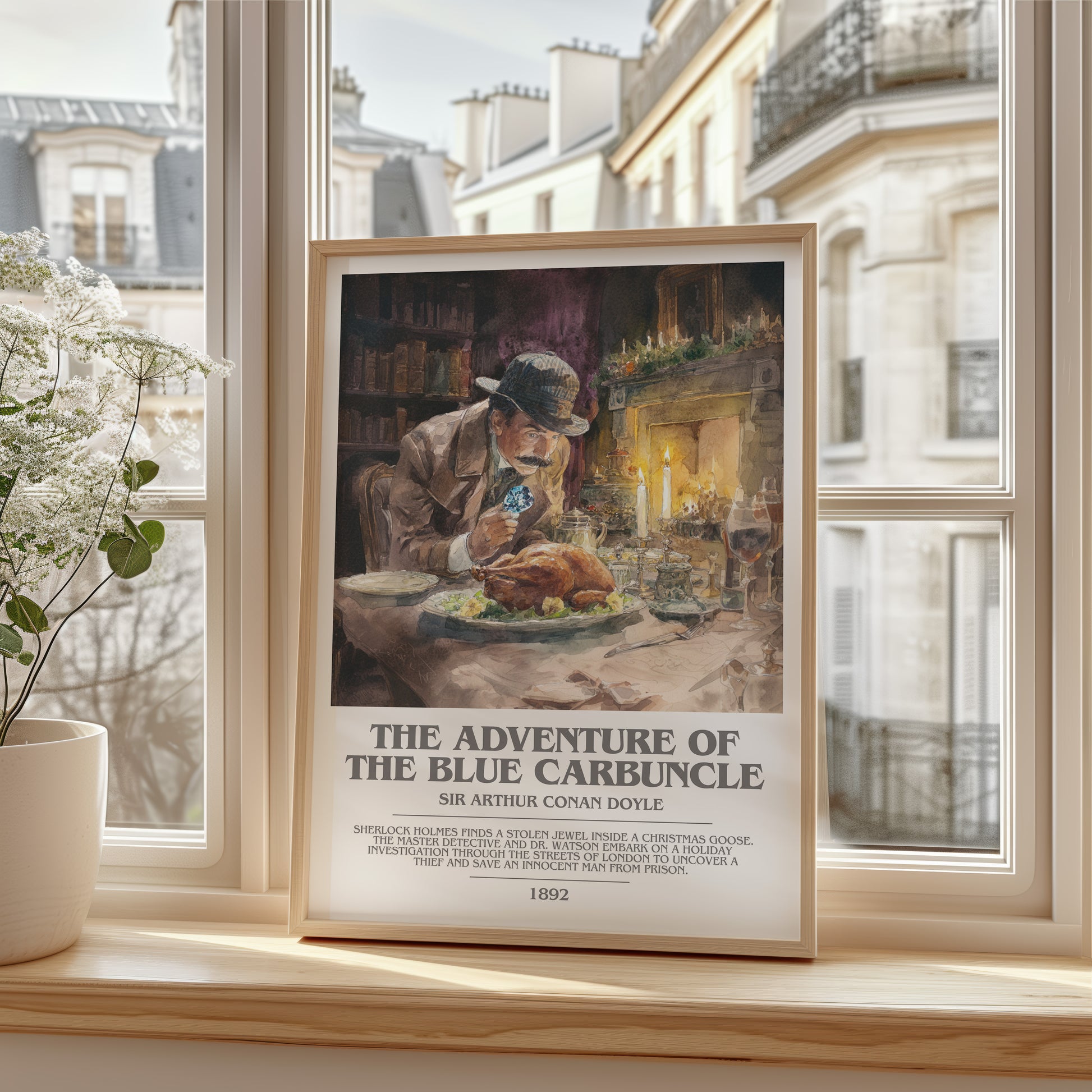 The Adventure Of The Blue Carbuncle bookish poster colour and style options – Sir Arthur Conan Doyle book art