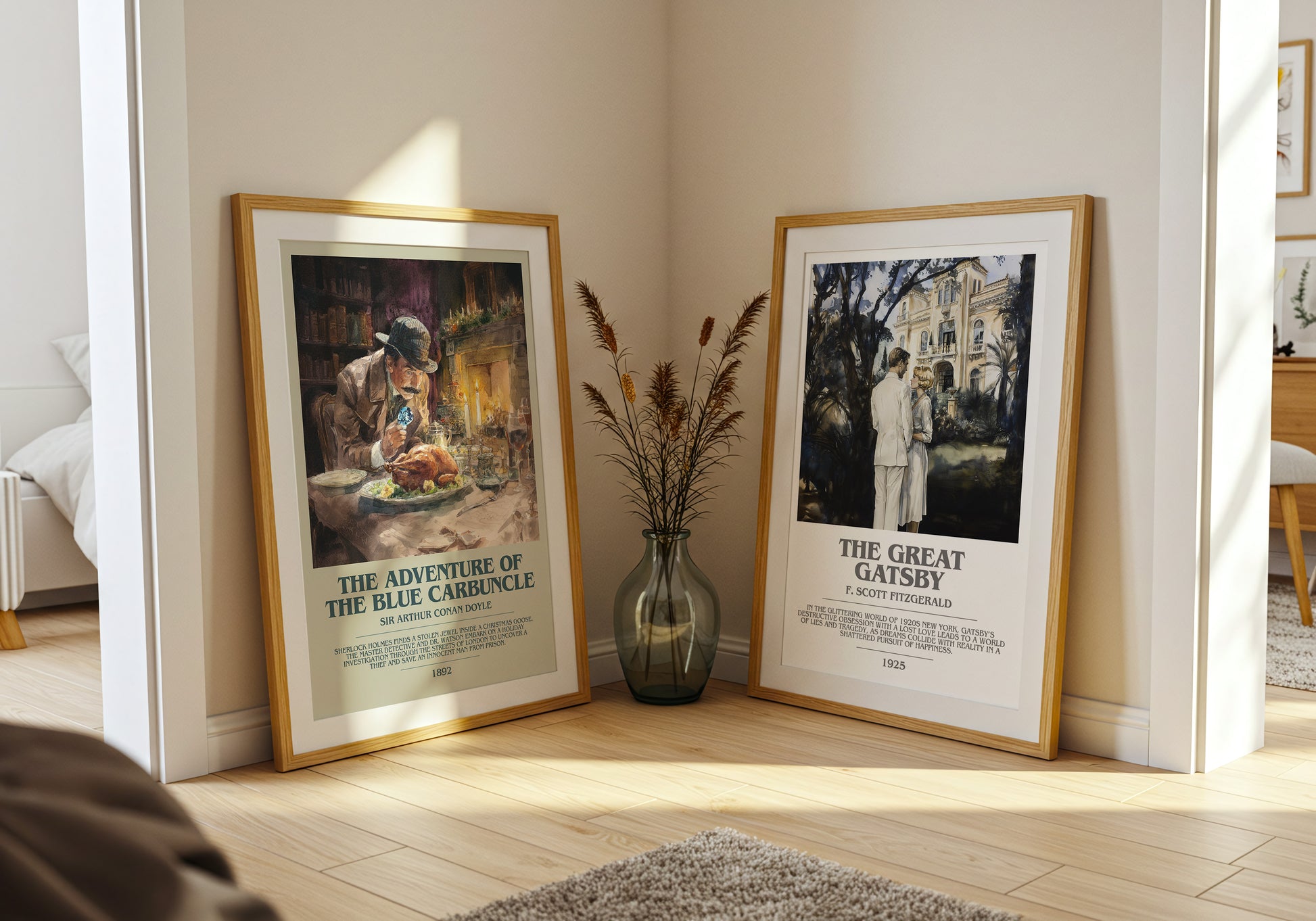 The Adventure Of The Blue Carbuncle bookish book poster framed on wall – mystery wall art