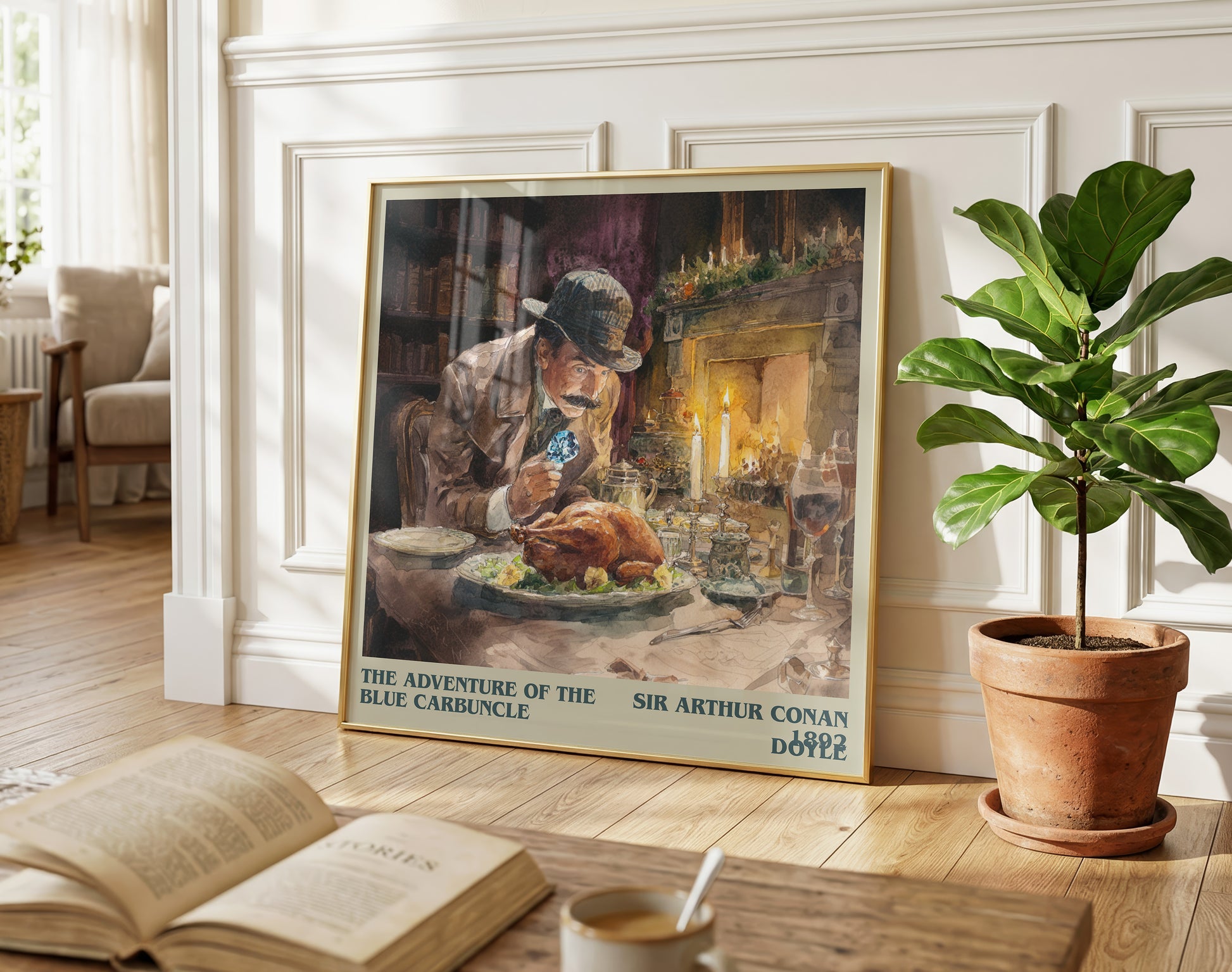 The Adventure Of The Blue Carbuncle literary poster paired in gallery wall – literary art prints