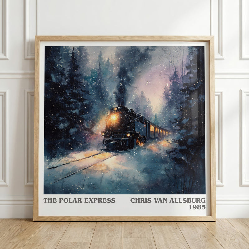 The Polar Express literary print in frame leaning in hallway – childrens wall art