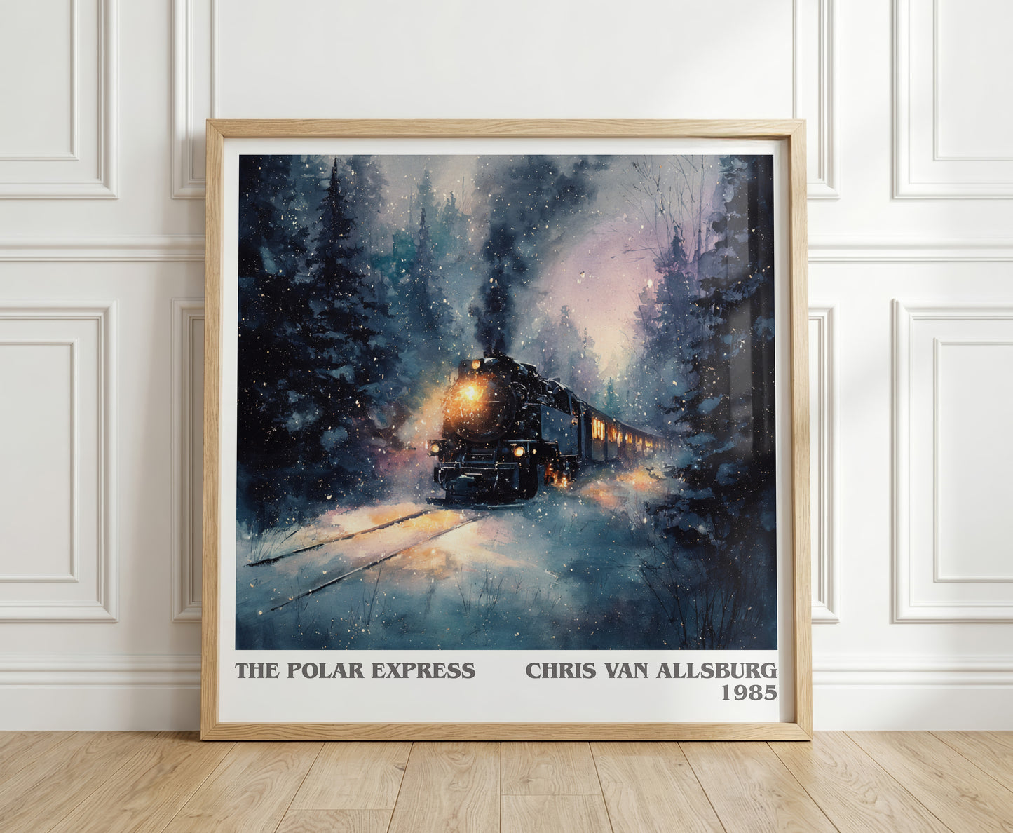 The Polar Express literary print in frame leaning in hallway – childrens wall art