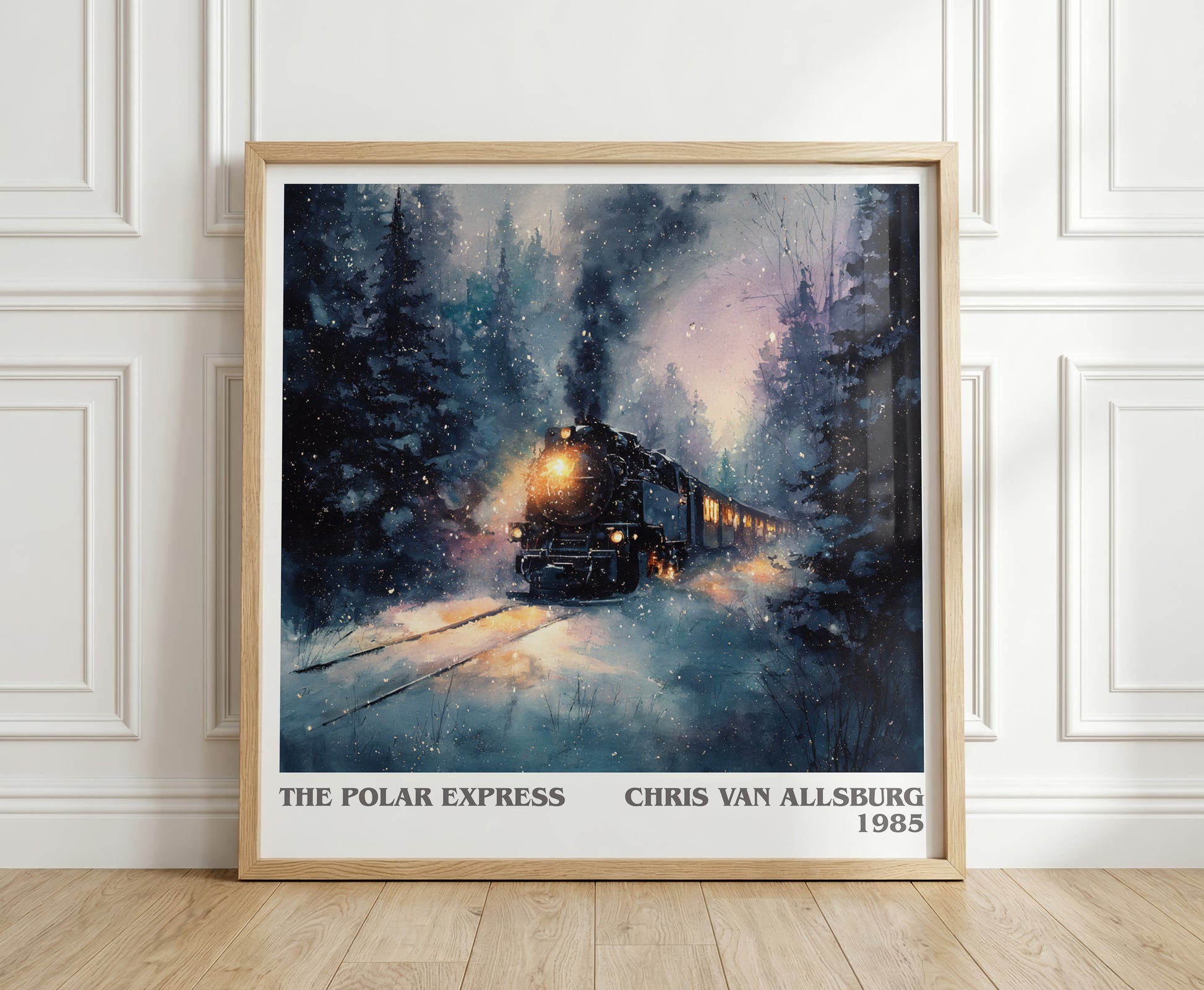 The Polar Express literary print in frame leaning in hallway – childrens wall art