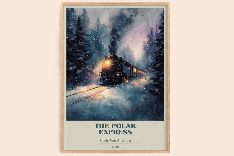 The Polar Express Book Cover Poster by Chris Van Allsburg (Modern Minimalist style)