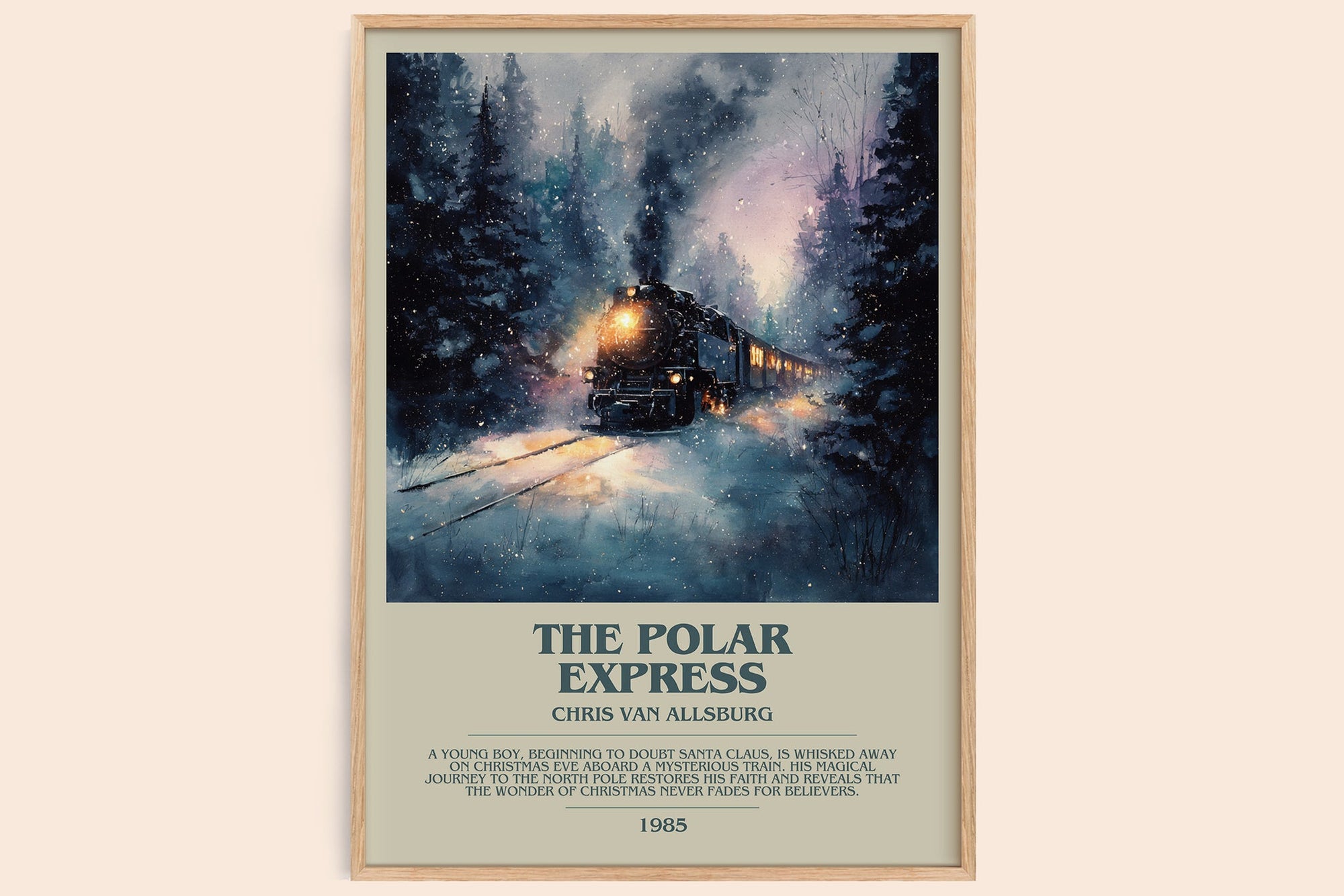 The Polar Express bookish book poster by Chris Van Allsburg – framed literary art print