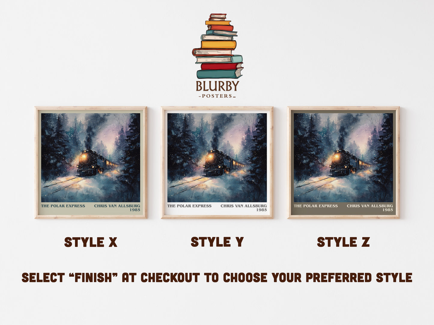 The Polar Express literary art print colour and style options – Chris Van Allsburg book art