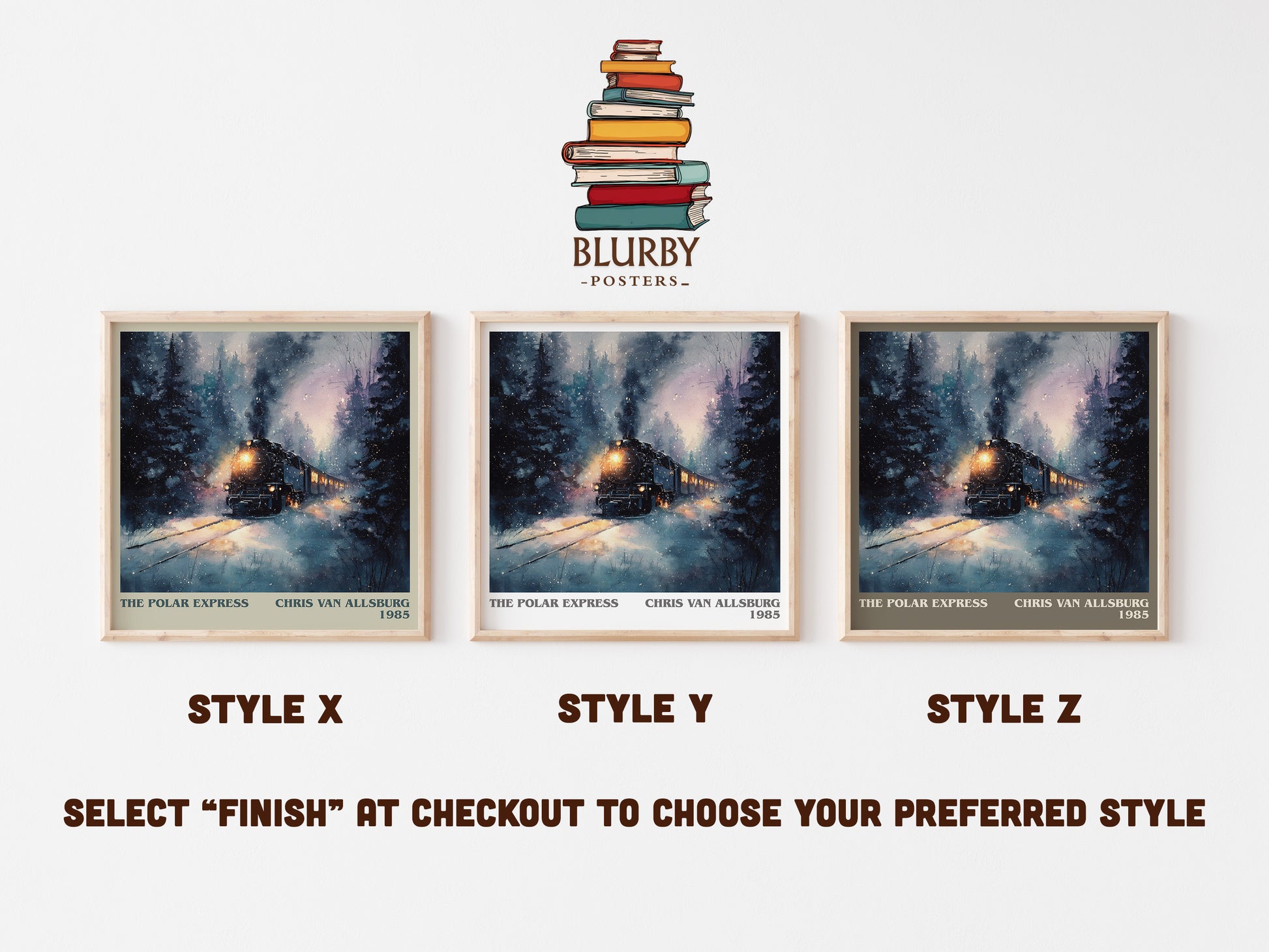 The Polar Express literary art print colour and style options – Chris Van Allsburg book art