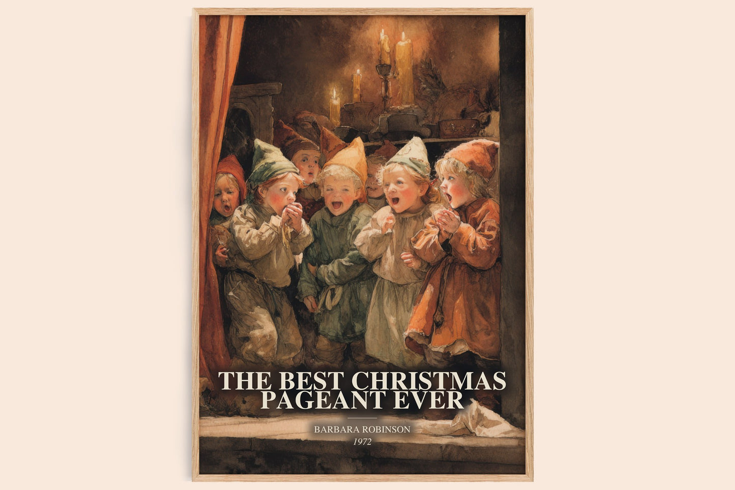 The Best Christmas Pageant Ever watercolour book poster by Barbara Robinson – framed literary art print