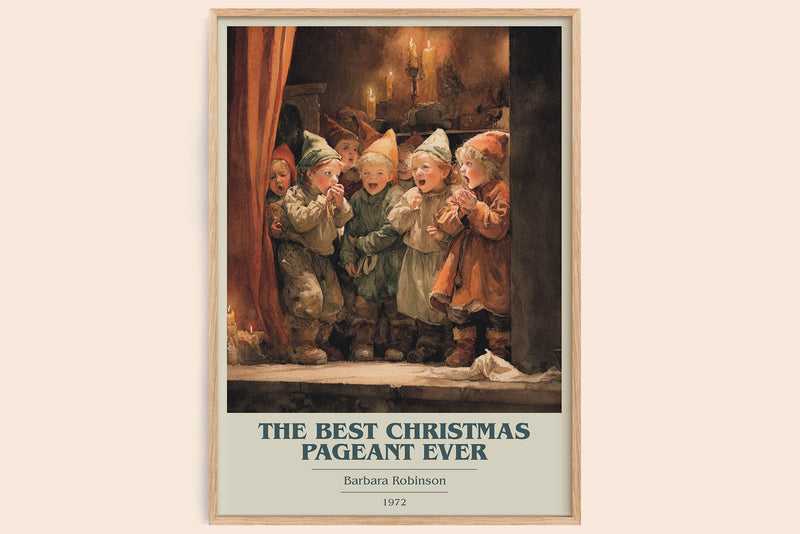 The Best Christmas Pageant Ever Book Cover Poster by Barbara Robinson (Modern Minimalist style)