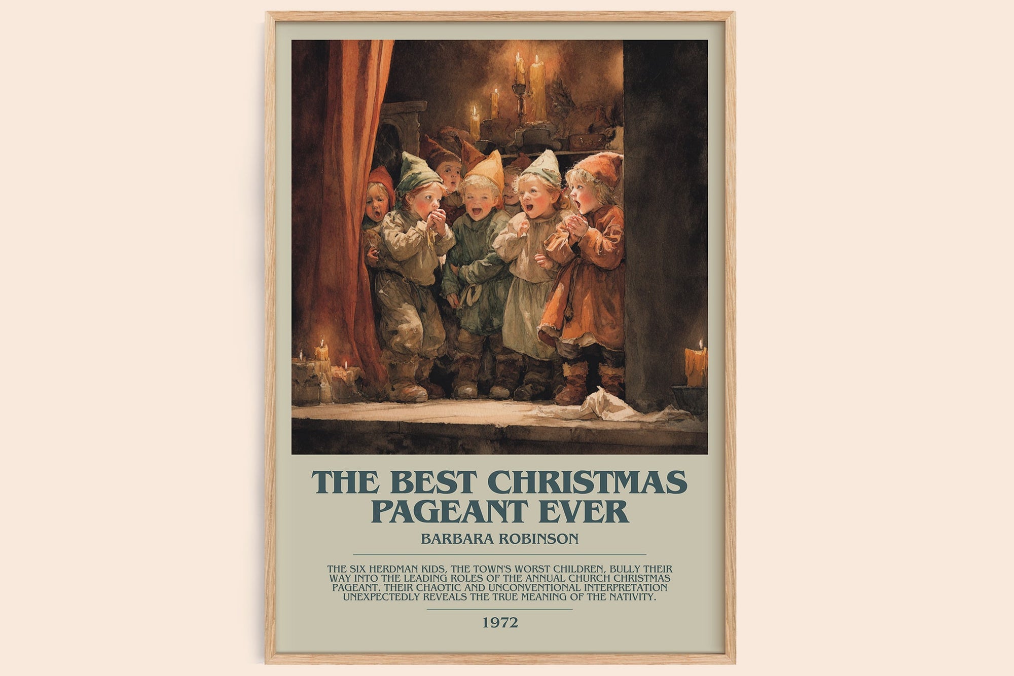 The Best Christmas Pageant Ever bookish book poster by Barbara Robinson – framed literary art print