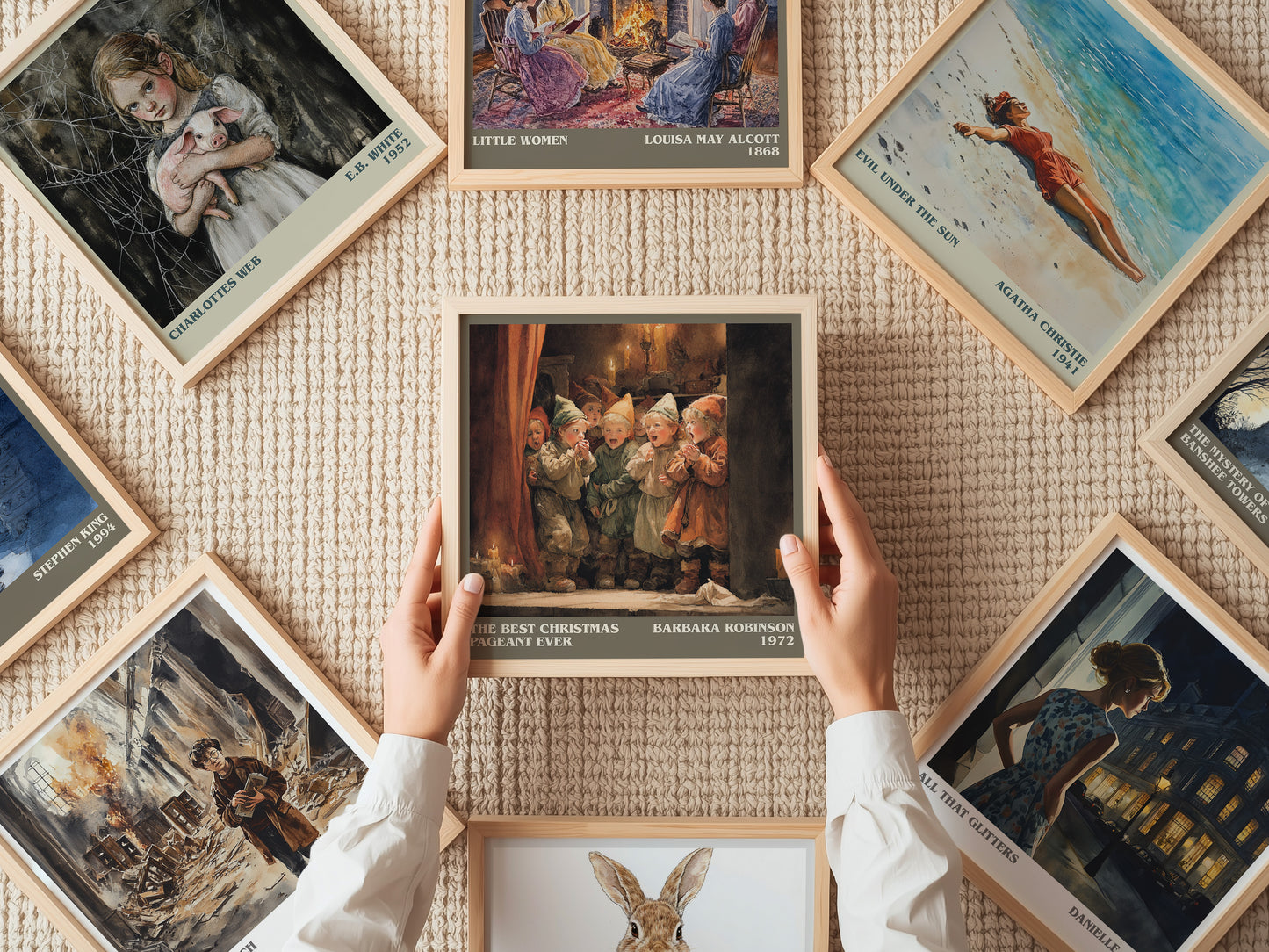 The Best Christmas Pageant Ever literary print on bookshelf – Barbara Robinson fan gift