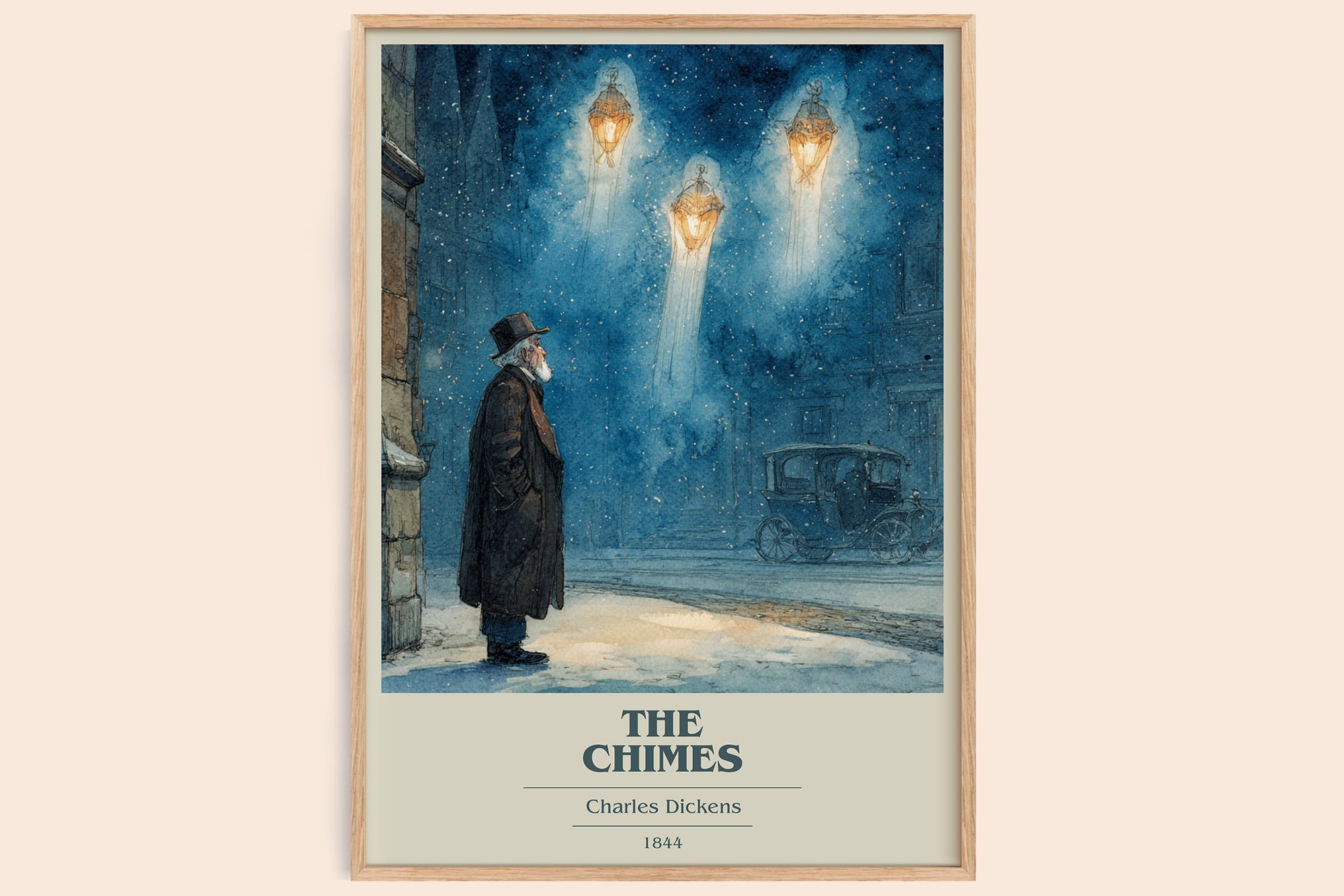 The Chimes book cover book poster by Charles Dickens – framed literary art print