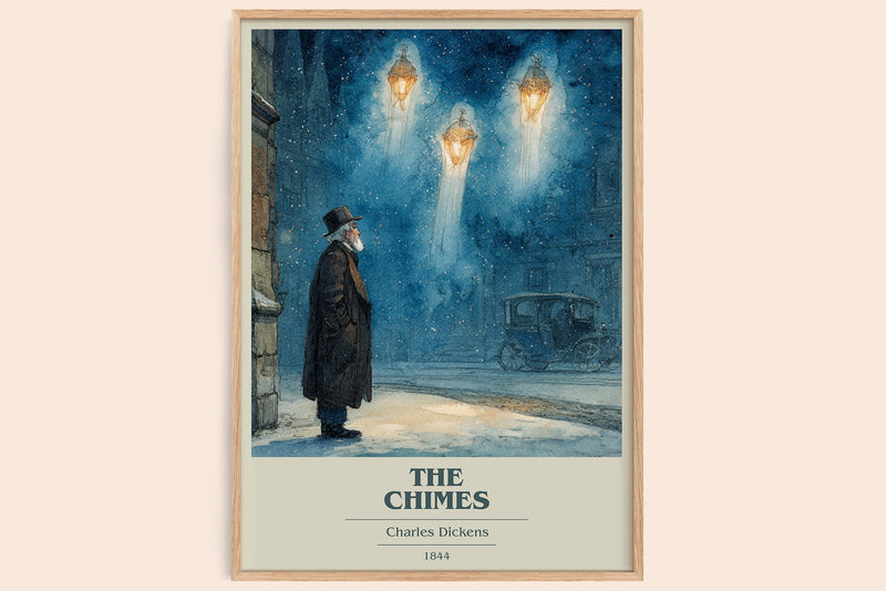 The Chimes book cover book poster by Charles Dickens – framed literary art print