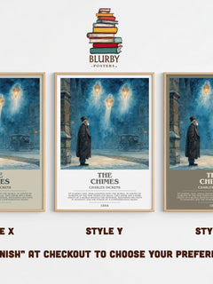 The Chimes Bookish Wall Art by Charles Dickens – Style X, Y and Z side by side – choose your finish