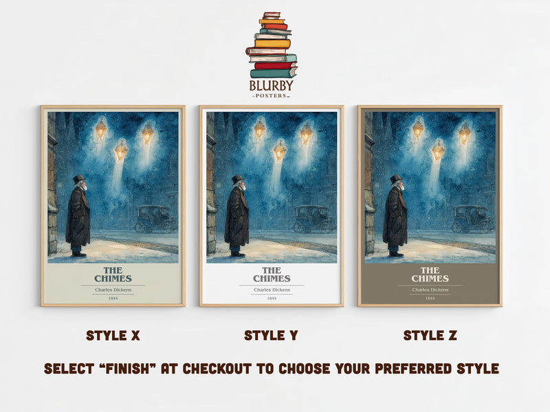 The Chimes book cover print in frame leaning in hallway – classic literature wall art