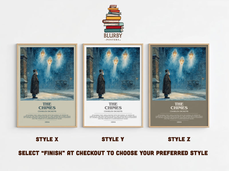 The Chimes bookish print in frame leaning in hallway – classic literature wall art