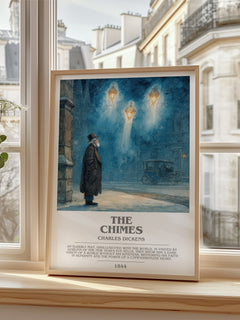 The Chimes Bookish Wall Art by Charles Dickens – framed print by a bright window