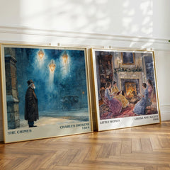 The Chimes Literary Art Print by Charles Dickens – large square framed print leaning against a wall