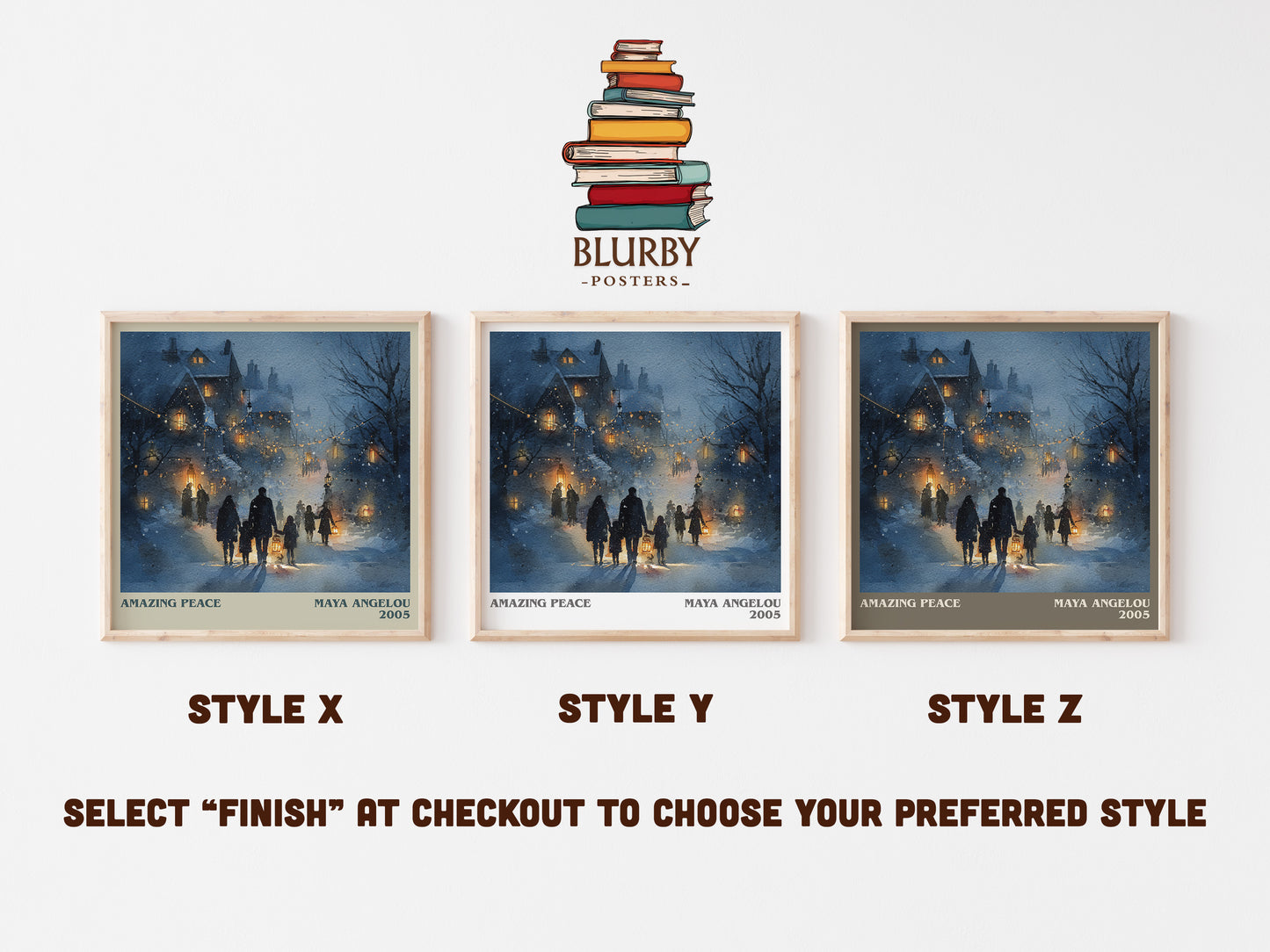 Amazing Peace literary art print colour and style options – Maya Angelou book art