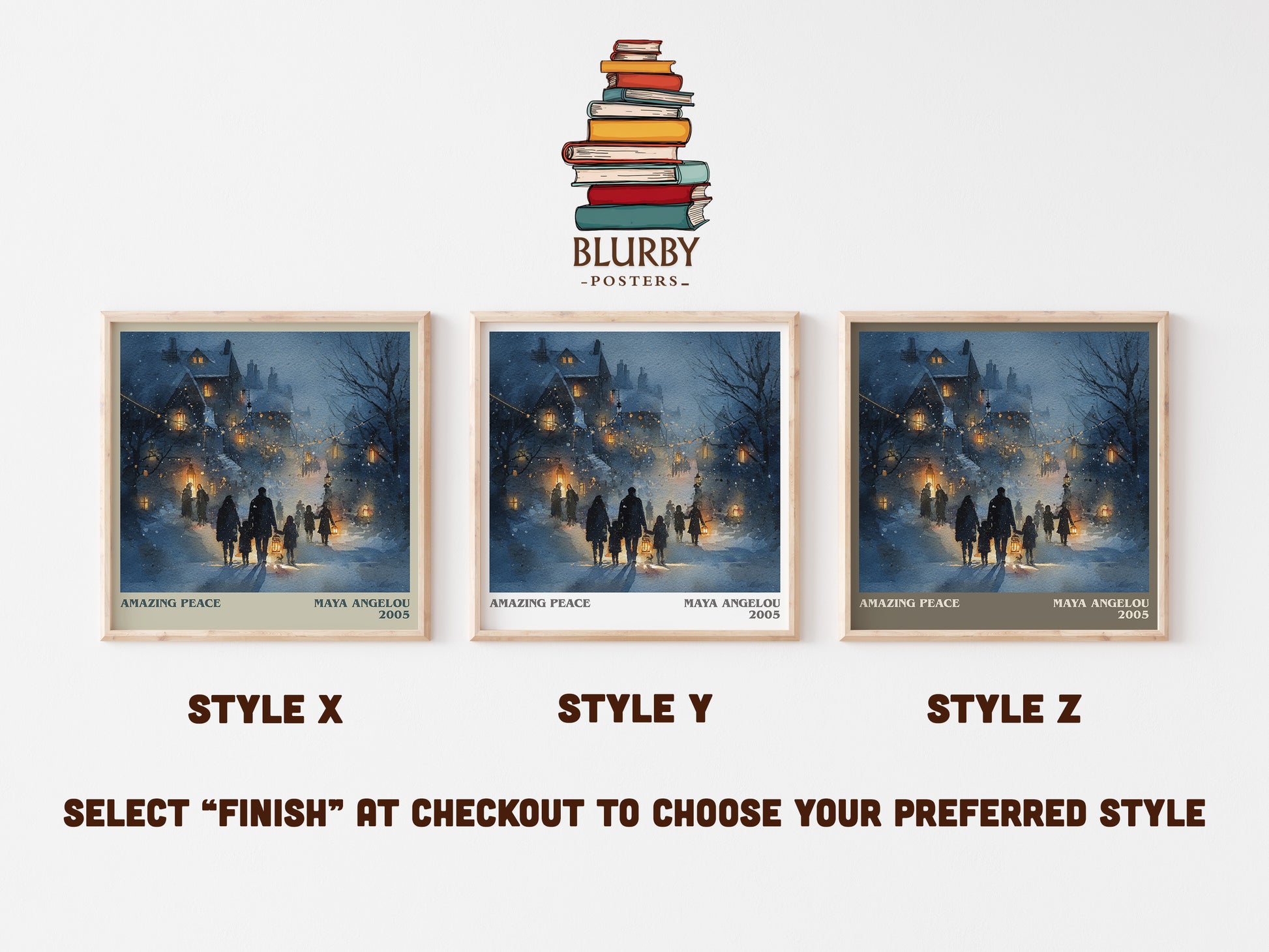 Amazing Peace literary art print colour and style options – Maya Angelou book art