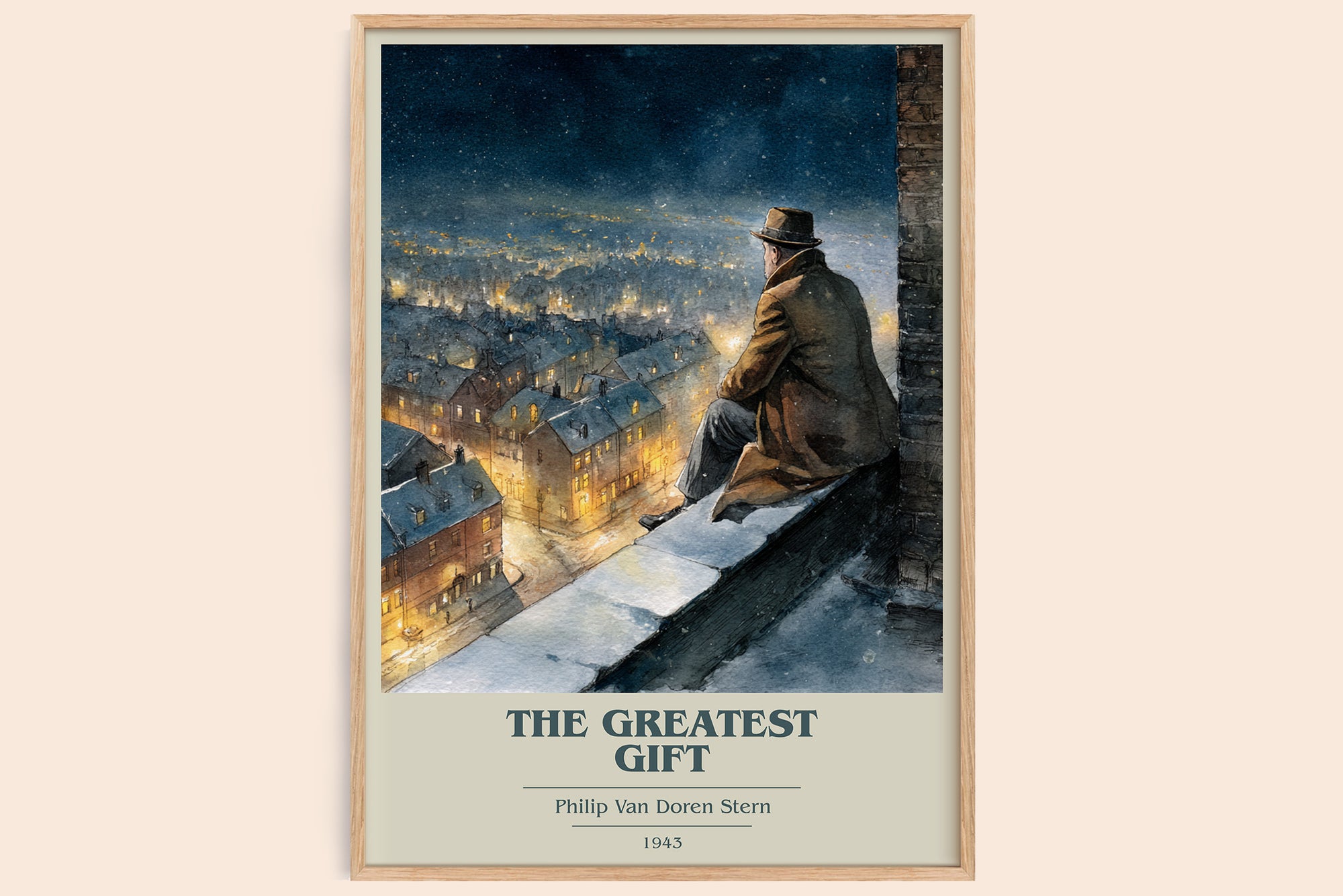 The Greatest Gift book cover book poster by Philip Van Doren Stern – framed literary art print