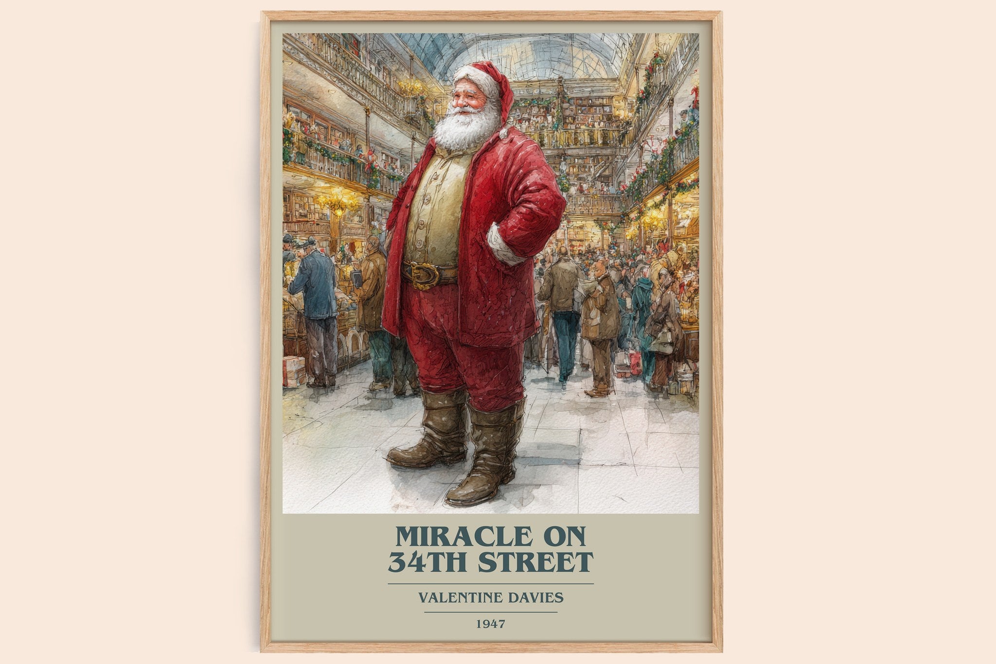 Miracle On 34th Street Book Cover Poster by VALENTINE DAVIES