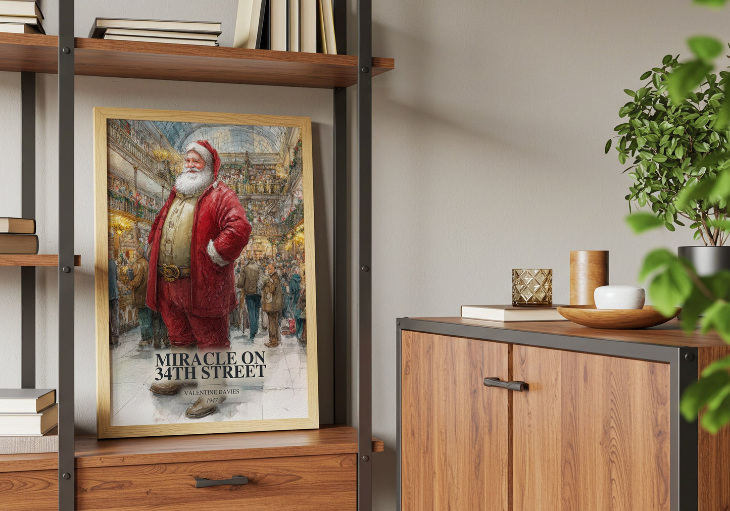 Miracle On 34Th Street book watercolour illustration paper finish options – matte satin gloss