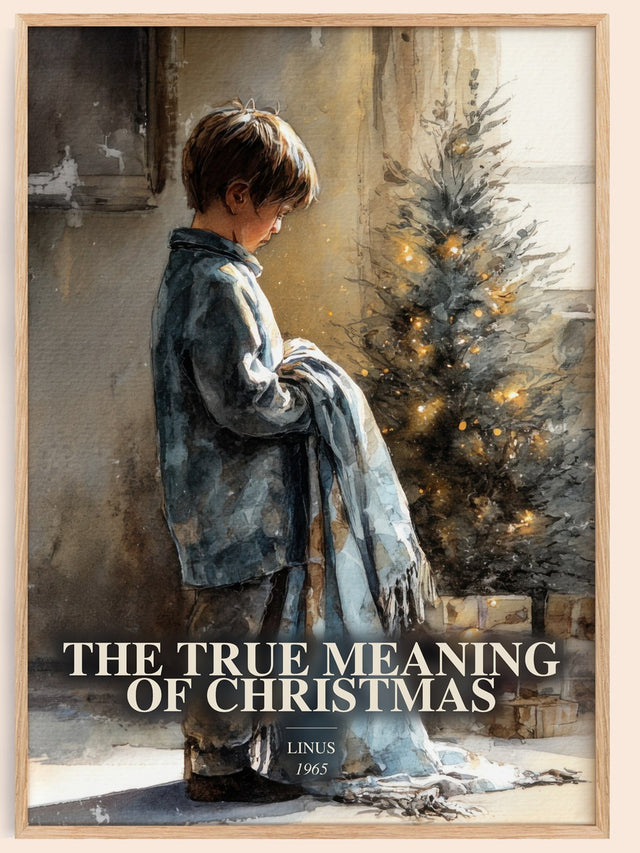 The True Meaning Of Christmas Book Watercolour Illustration by Linus