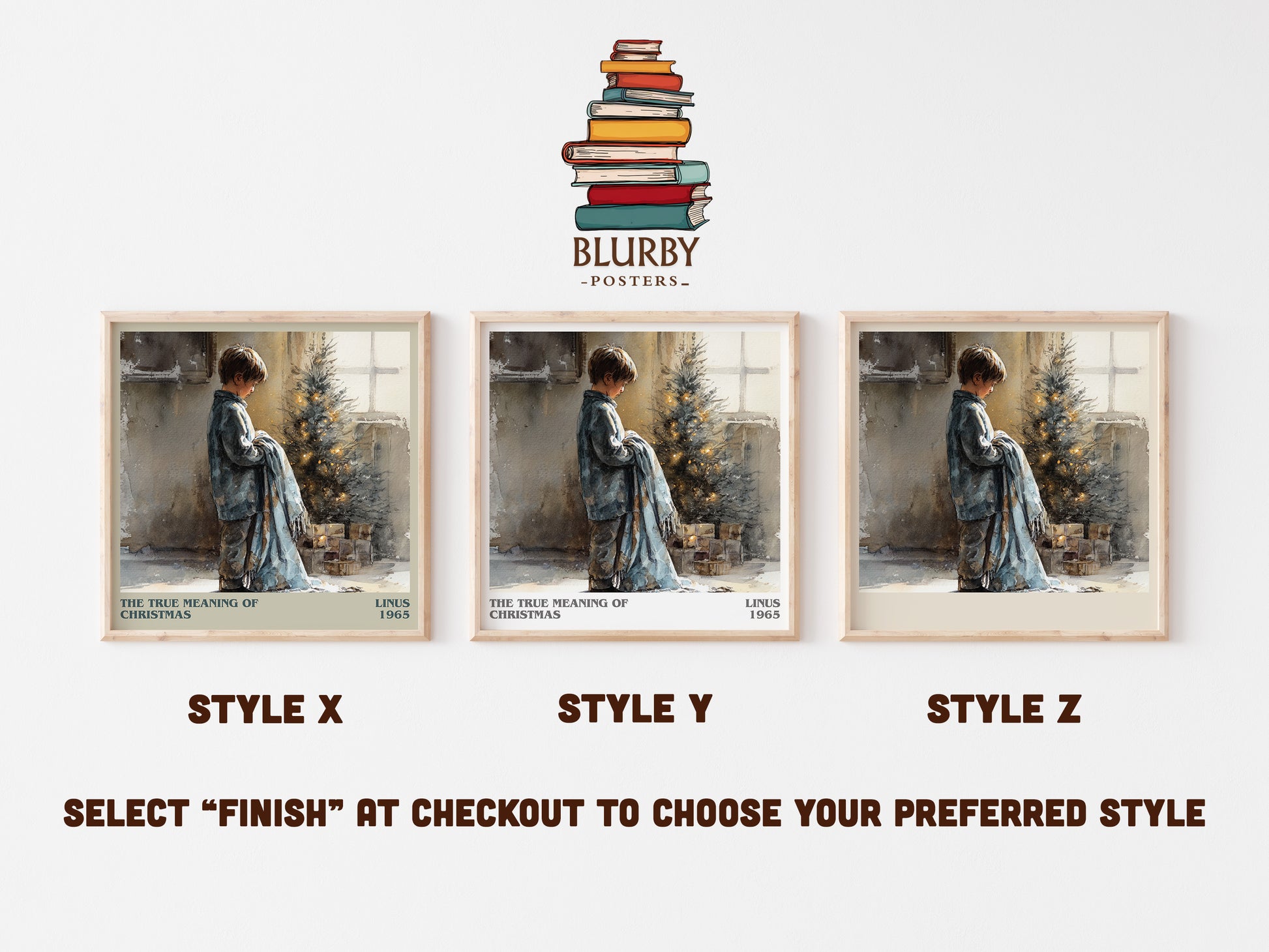 The True Meaning Of Christmas literary art print colour and style options – Linus book art