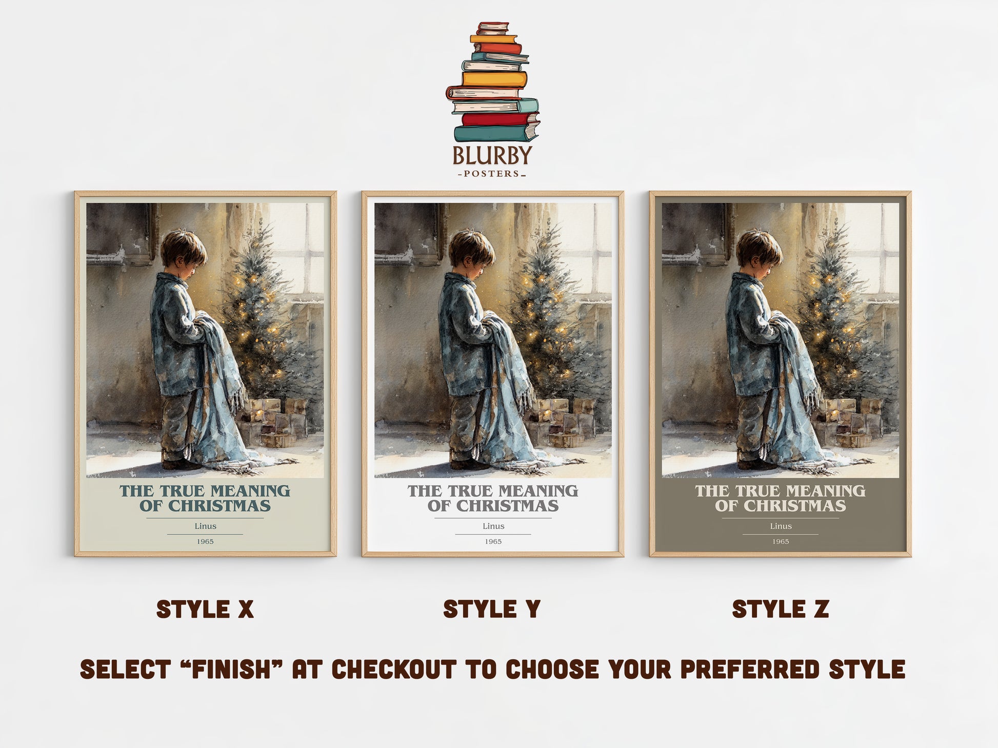 The True Meaning Of Christmas book cover print in frame leaning in hallway – childrens wall art