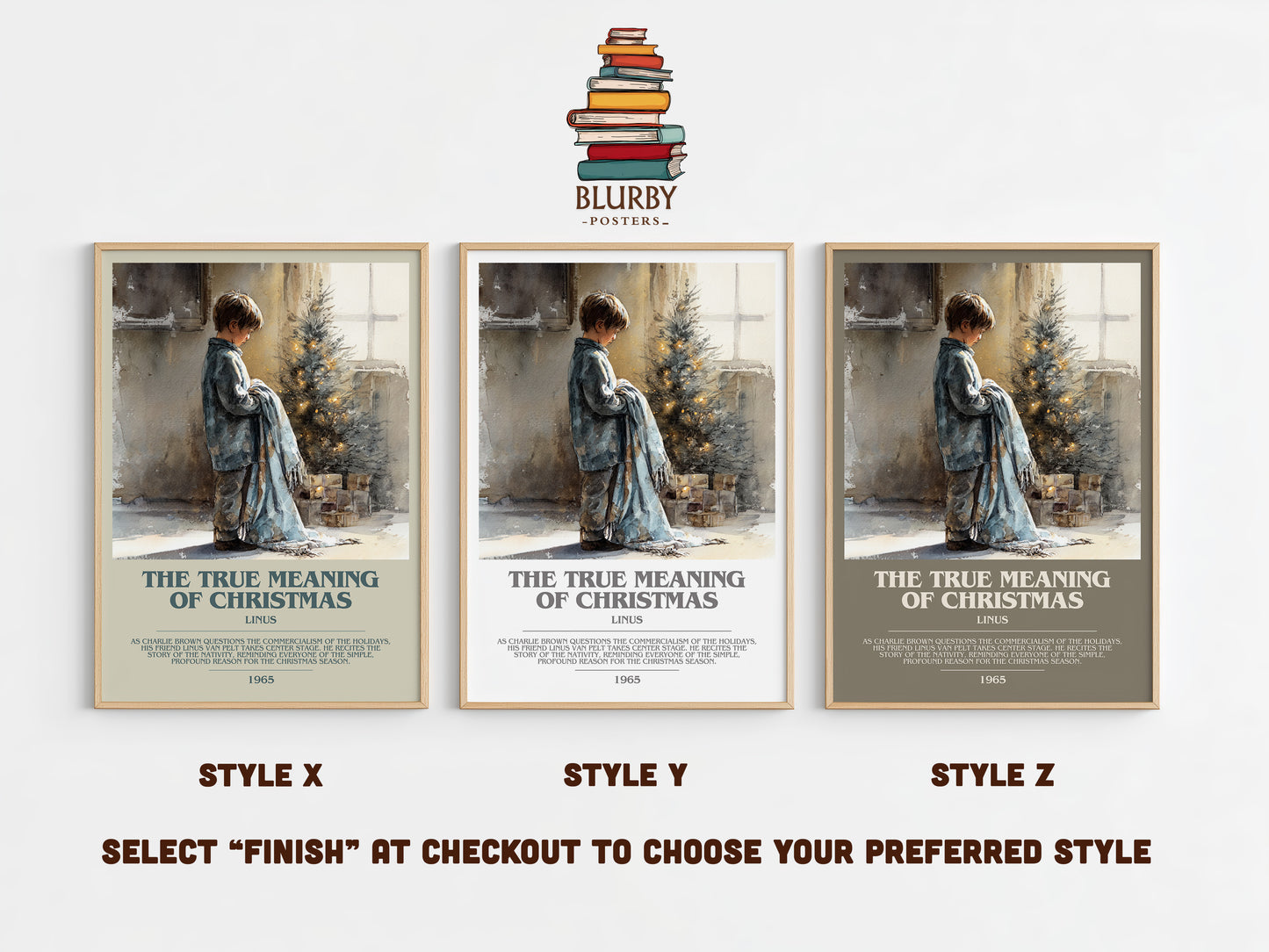 The True Meaning Of Christmas bookish print in frame leaning in hallway – childrens wall art