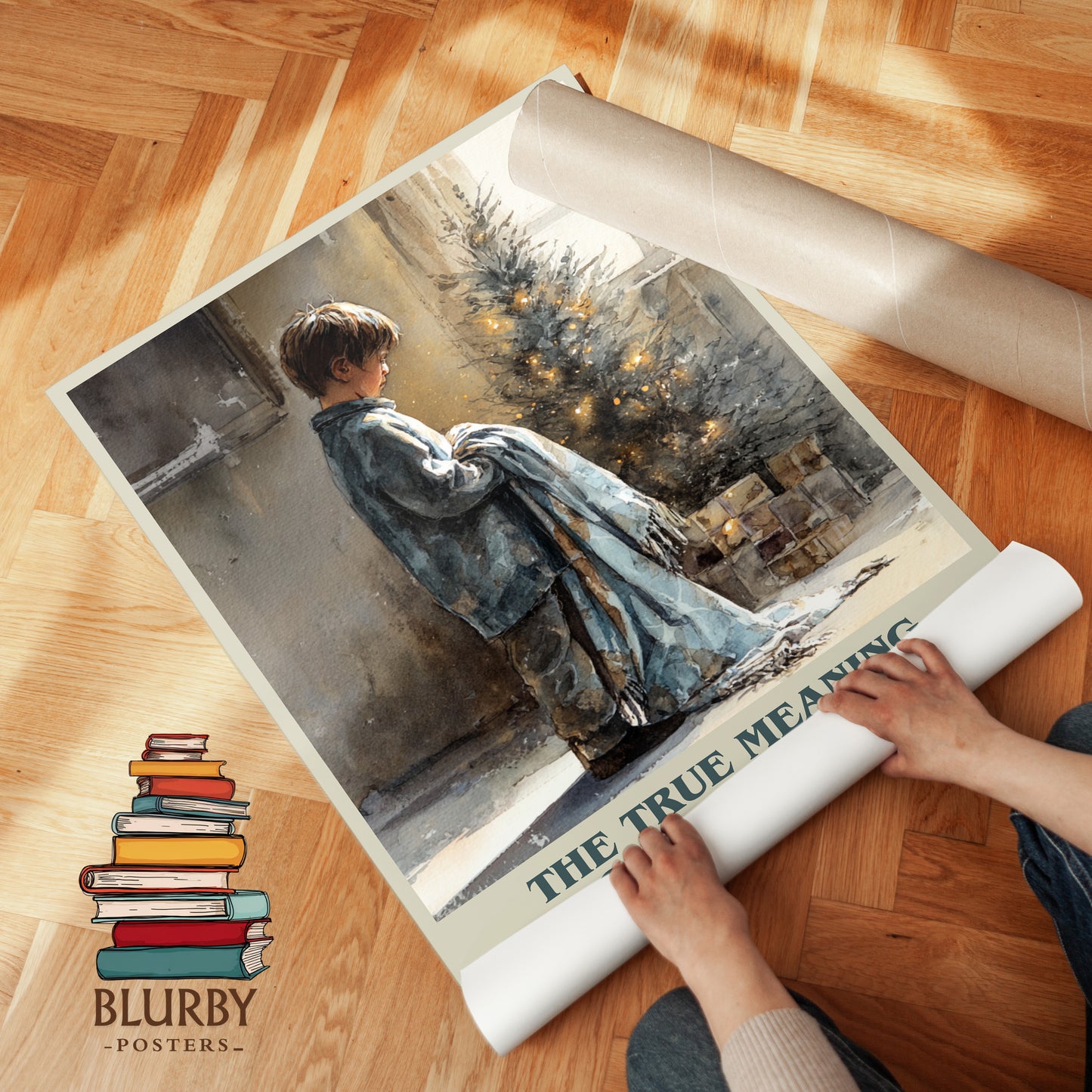 The True Meaning Of Christmas book cover print on bookshelf – Linus fan gift