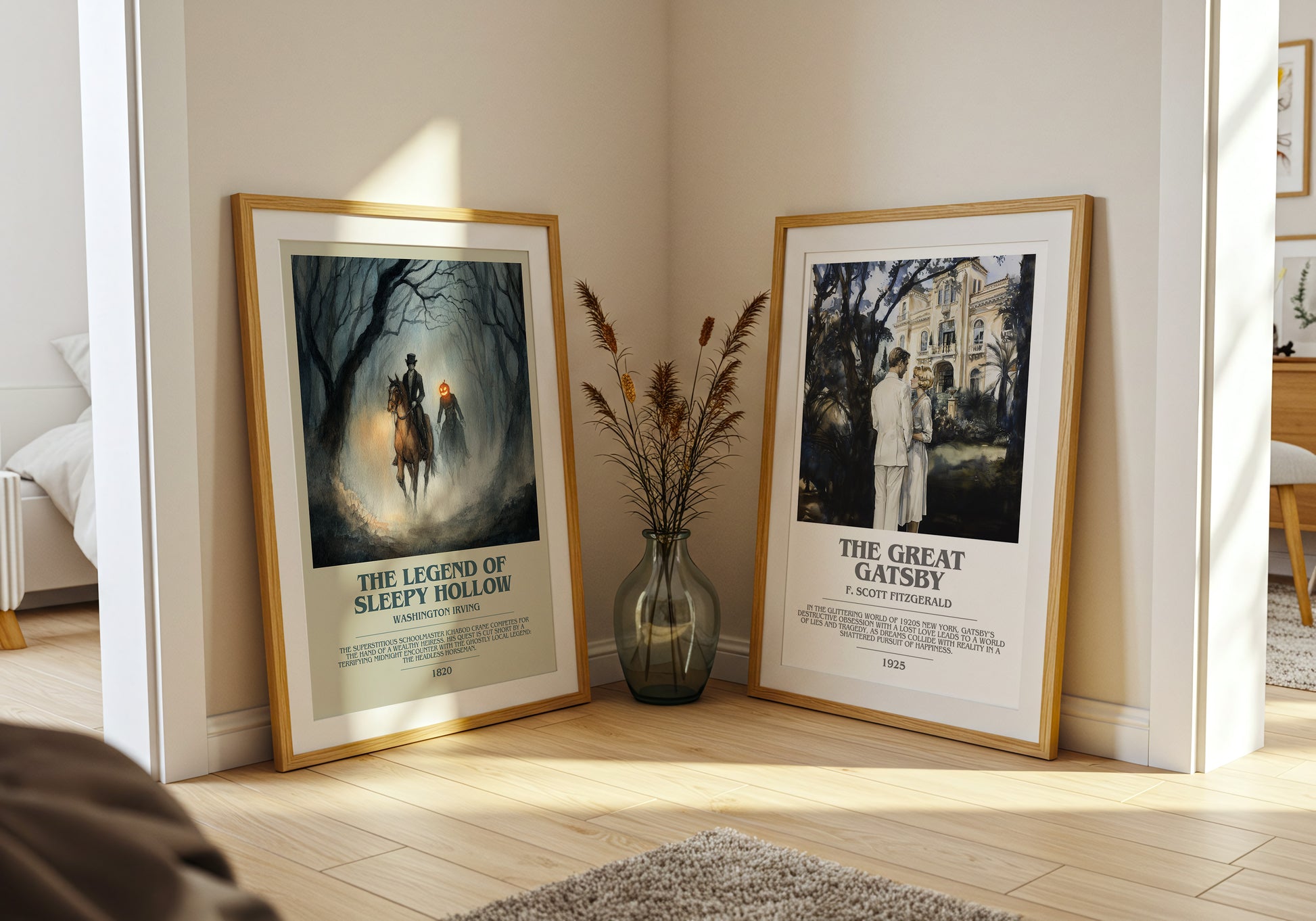 The Legend Of Sleepy Hollow bookish book poster framed on wall – gothic wall art