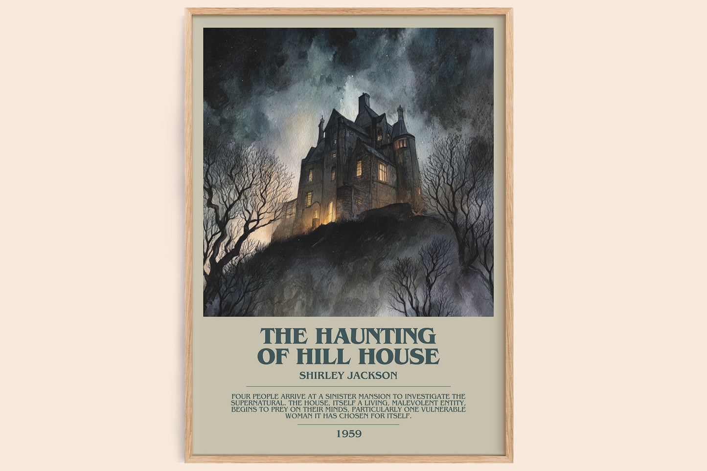 The Haunting of Hill House bookish book poster by Shirley Jackson – framed literary art print