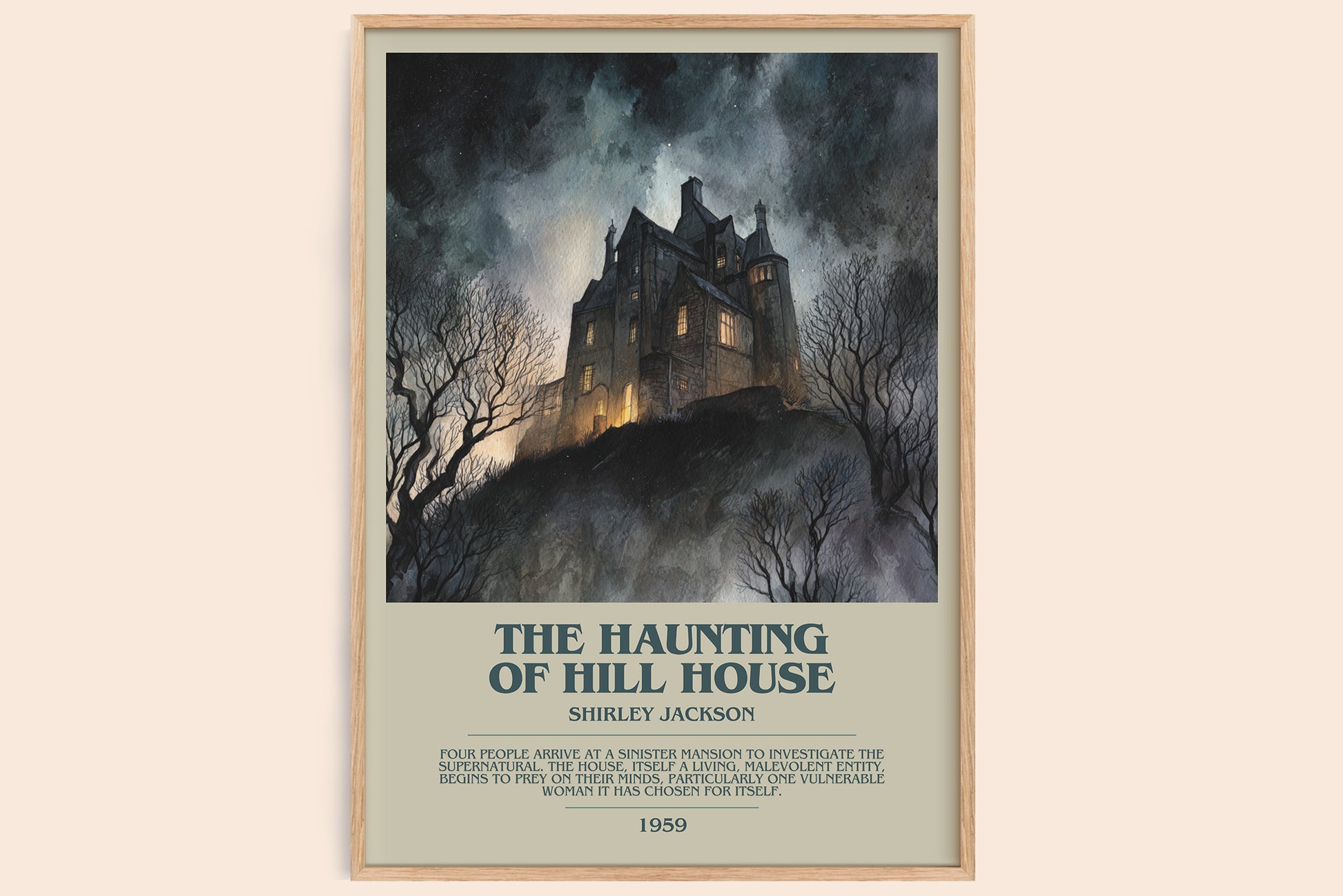 The Haunting of Hill House bookish book poster by Shirley Jackson – framed literary art print