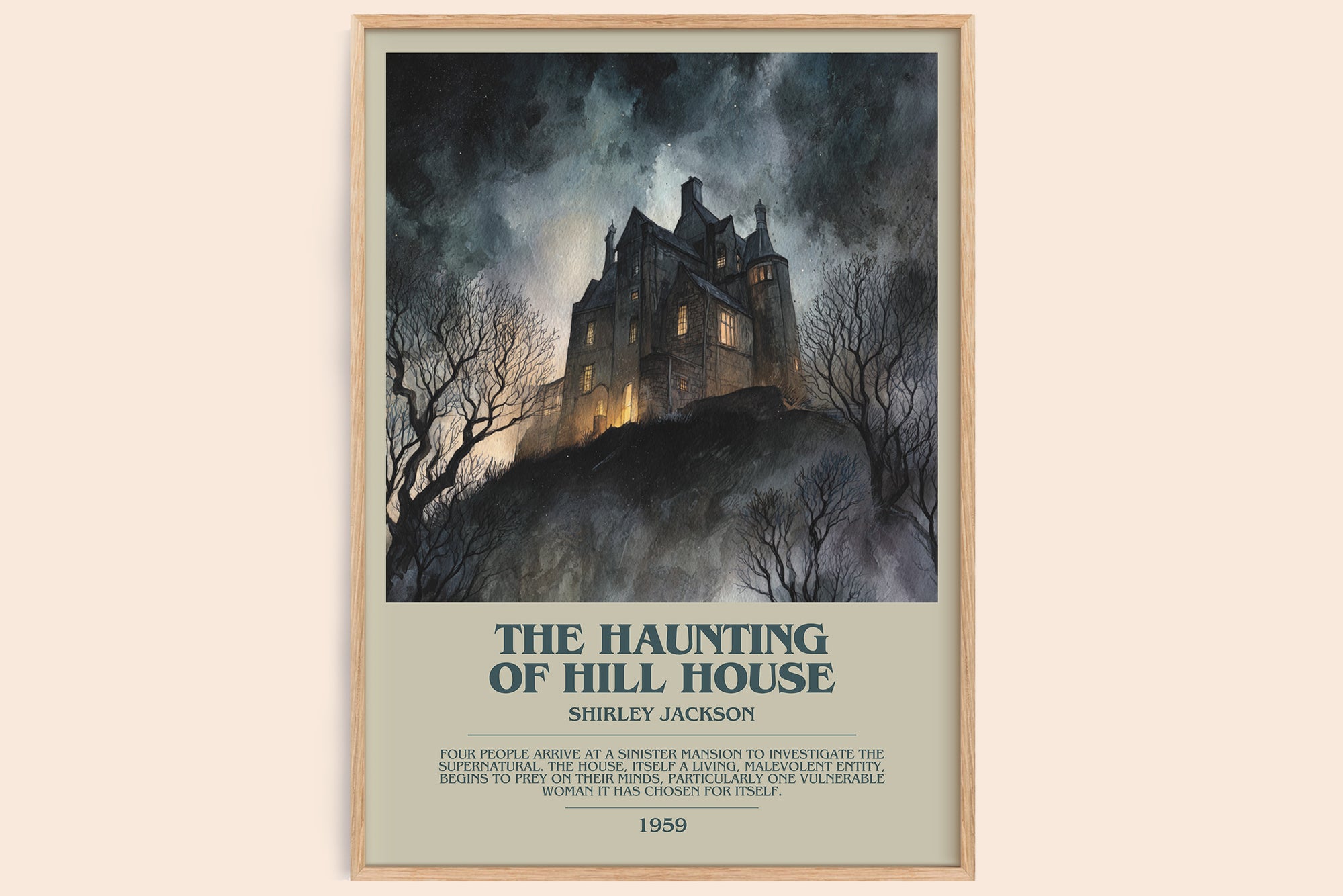 The Haunting of Hill House bookish book poster by Shirley Jackson – framed literary art print