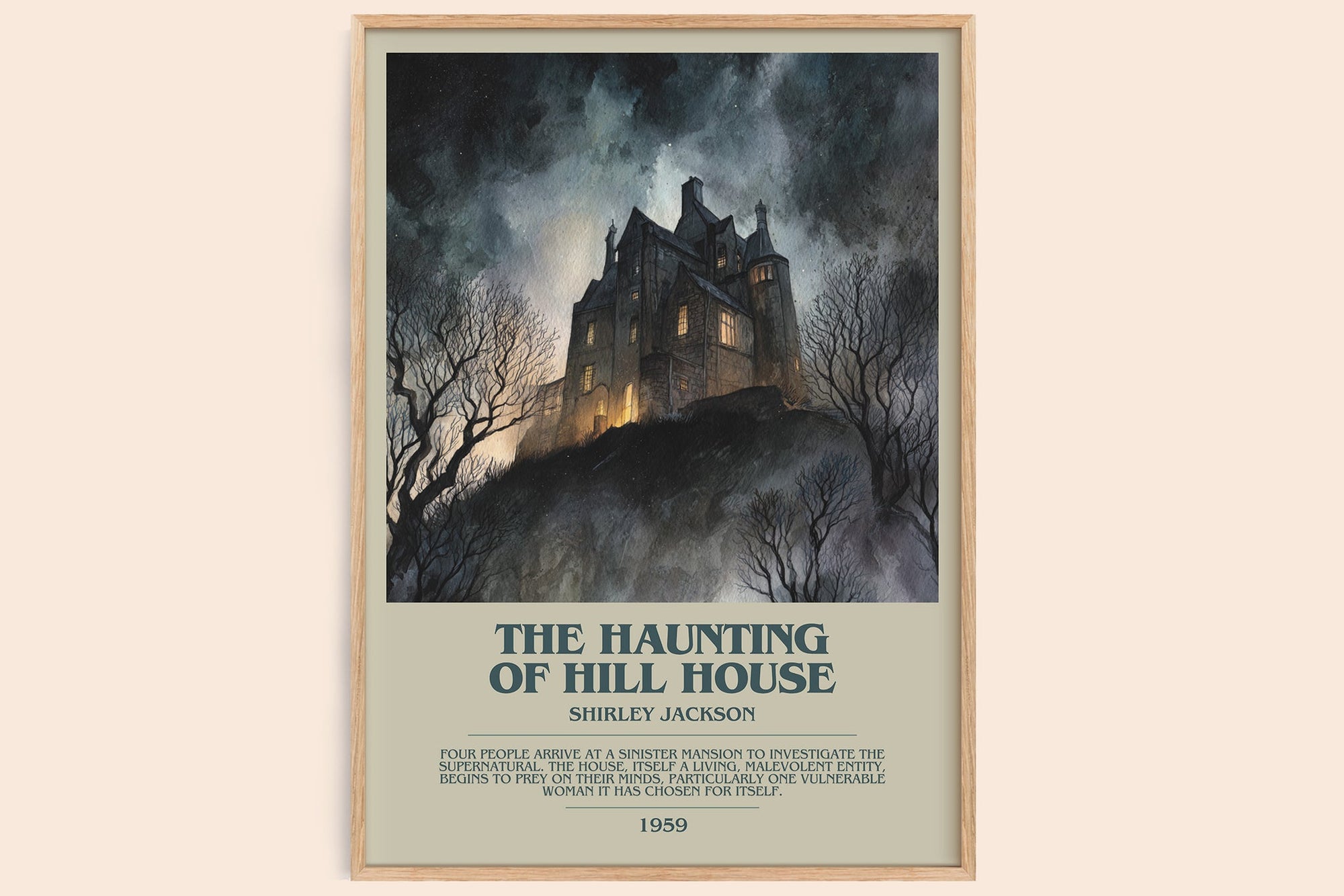 The Haunting of Hill House bookish book poster by Shirley Jackson – framed literary art print