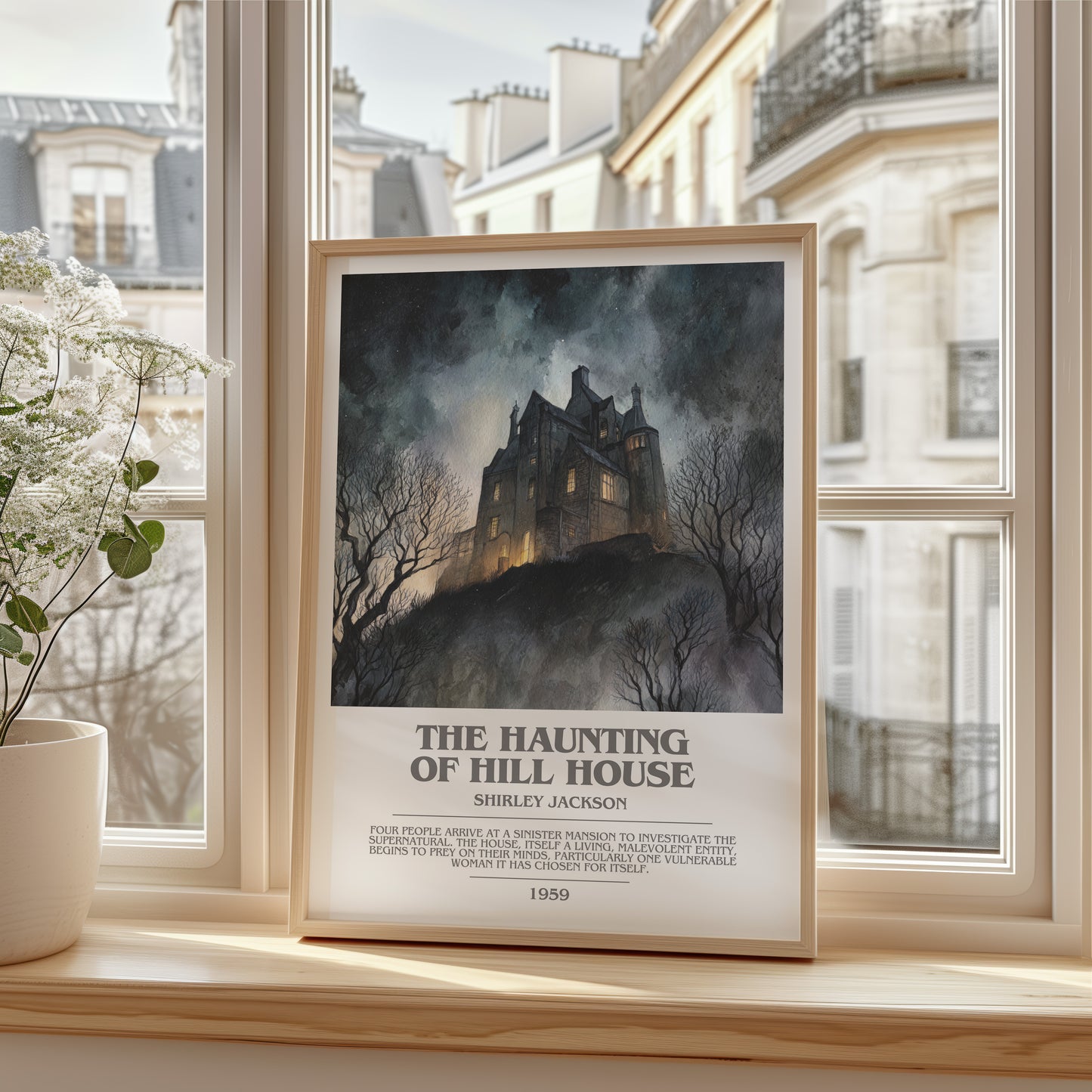 The Haunting of Hill House bookish poster colour and style options – Shirley Jackson book art