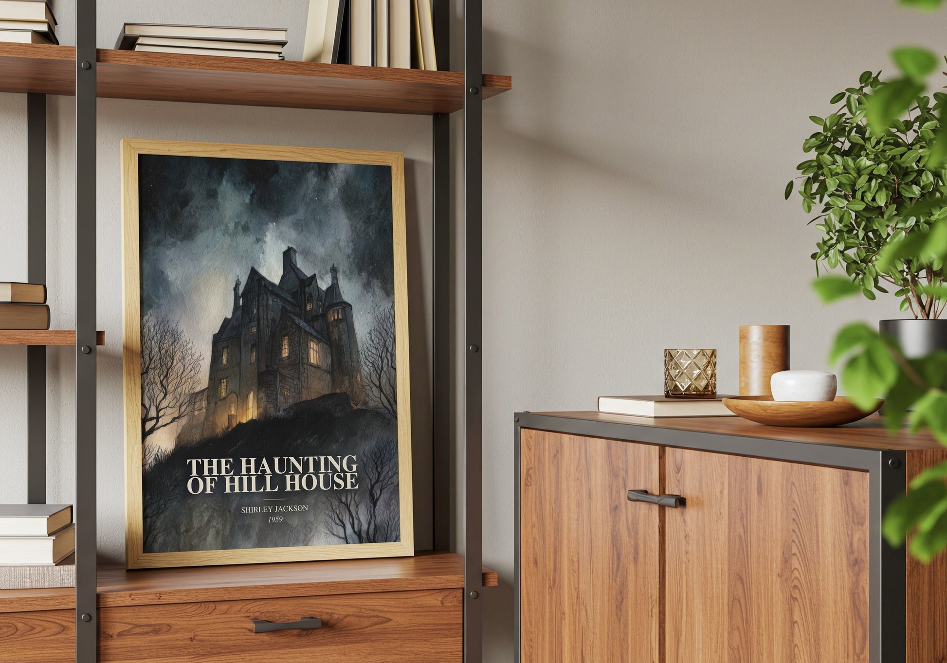 The Haunting Of Hill House book watercolour illustration paper finish options – matte satin gloss