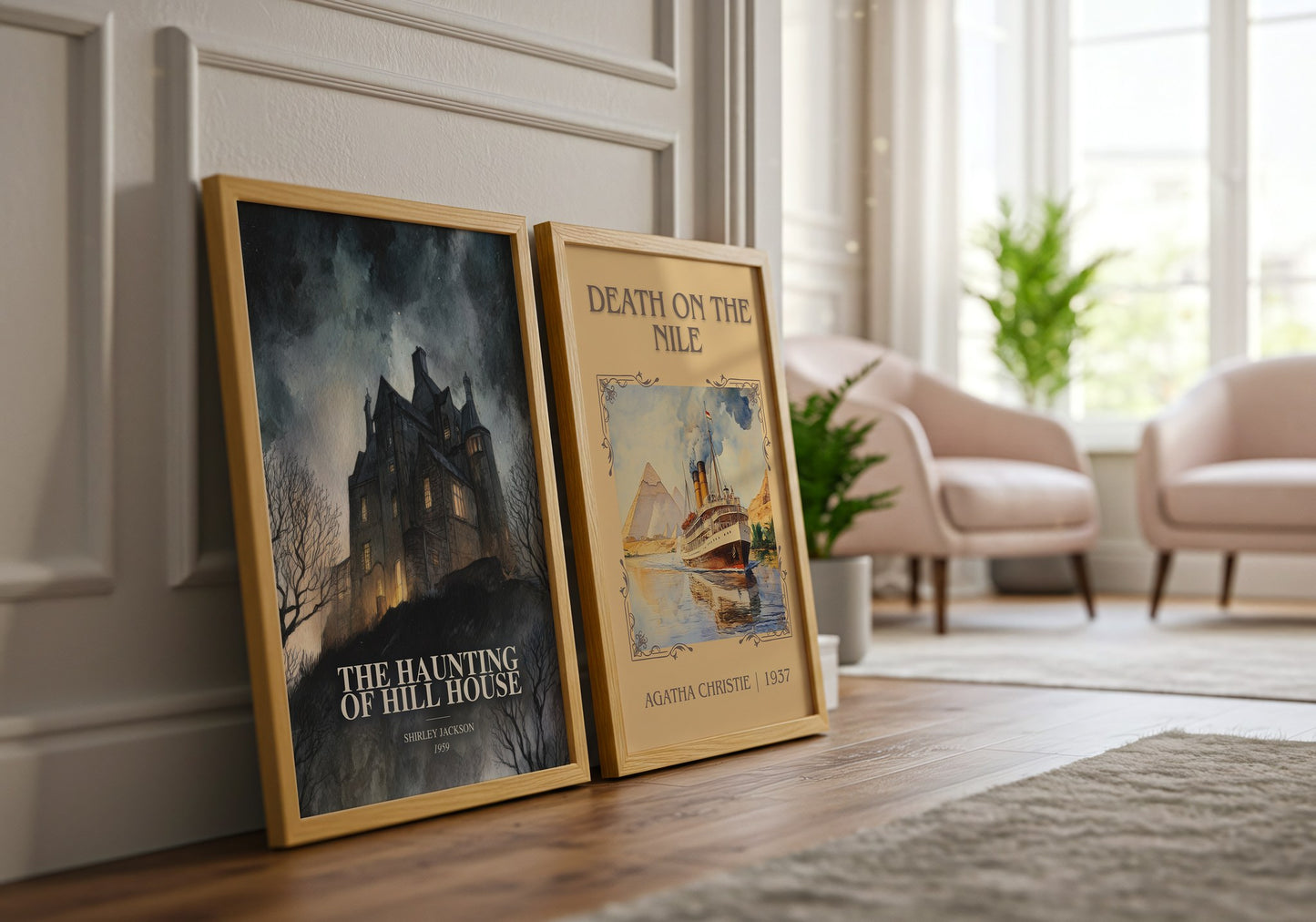 The Haunting Of Hill House watercolour print framed by window – literary home decor