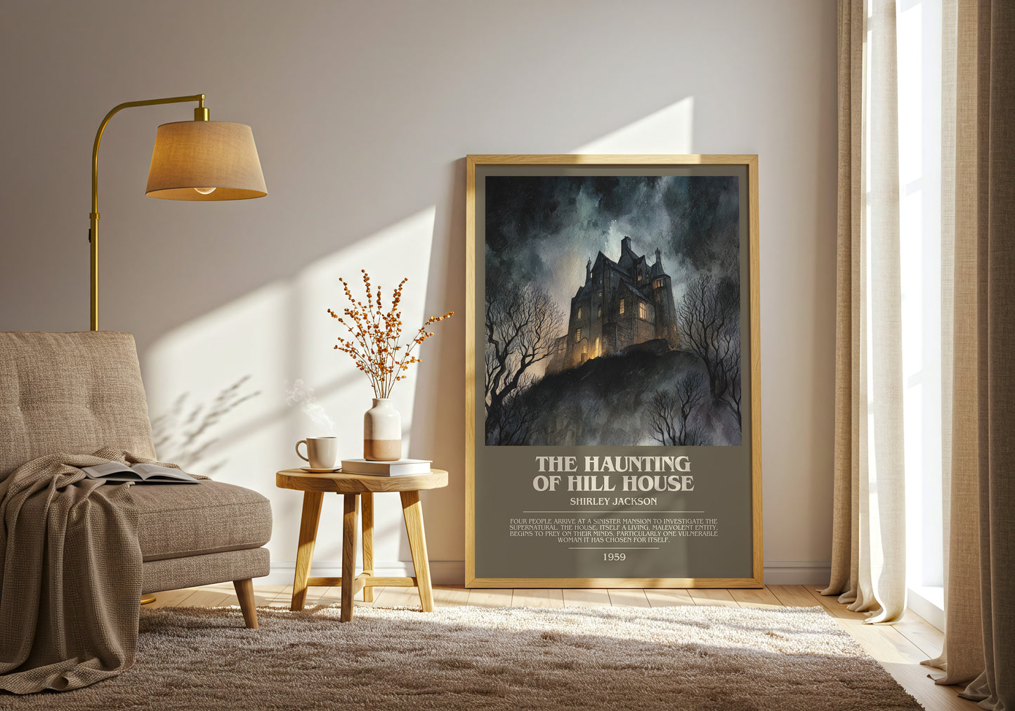 The Haunting of Hill House bookish print framed by window – literary home decor