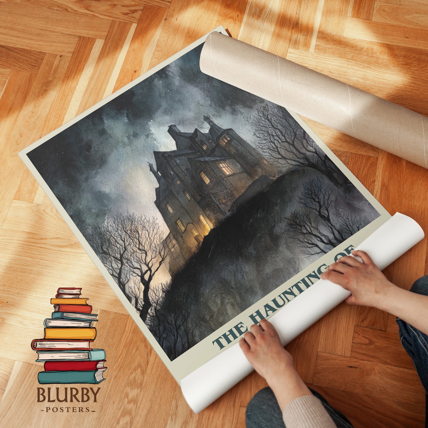 The Haunting of Hill House book cover print on bookshelf – Shirley Jackson fan gift