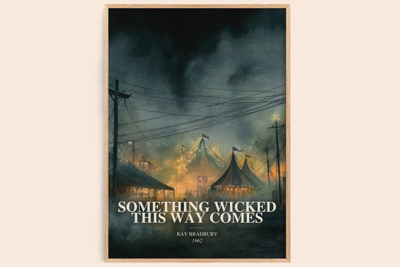 Something Wicked This Way Comes watercolour book poster by Ray Bradbury – framed literary art print