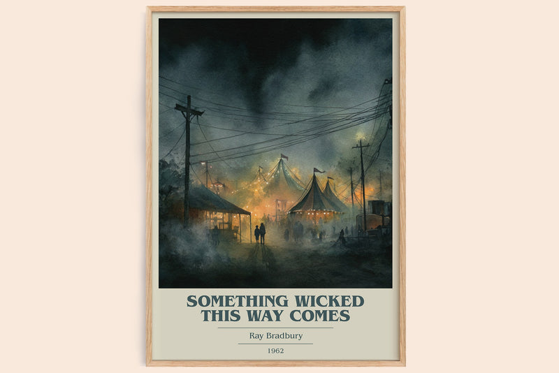Something Wicked this Way Comes Book Cover Poster by Ray Bradbury (Modern Minimalist style)