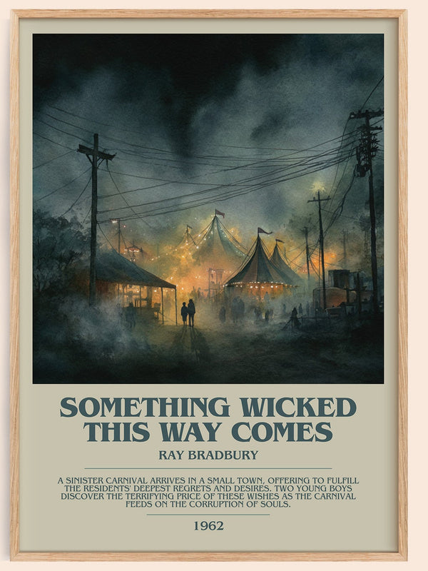 Something Wicked this Way Comes bookish book poster by Ray Bradbury – framed literary art print