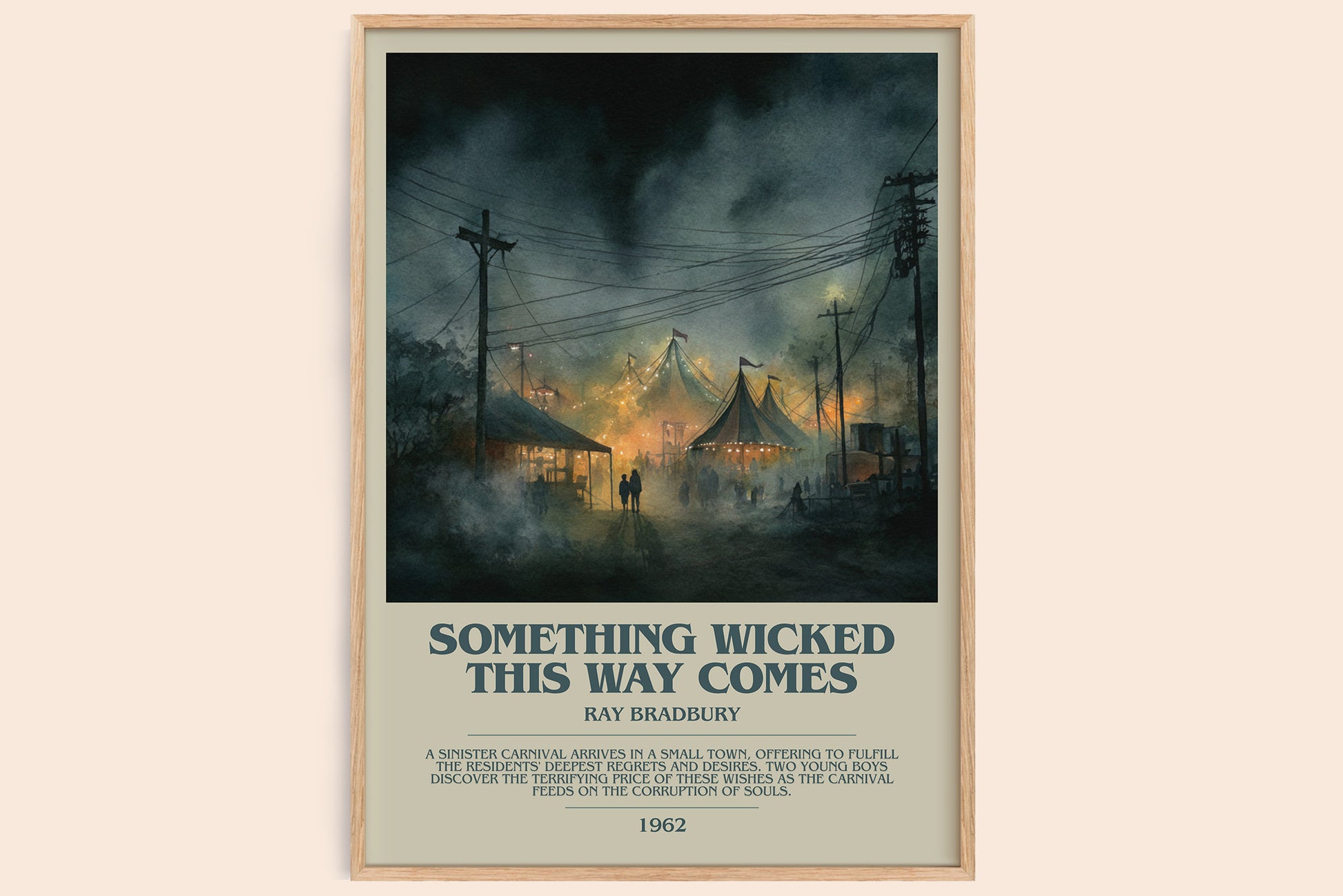 Something Wicked this Way Comes bookish book poster by Ray Bradbury – framed literary art print