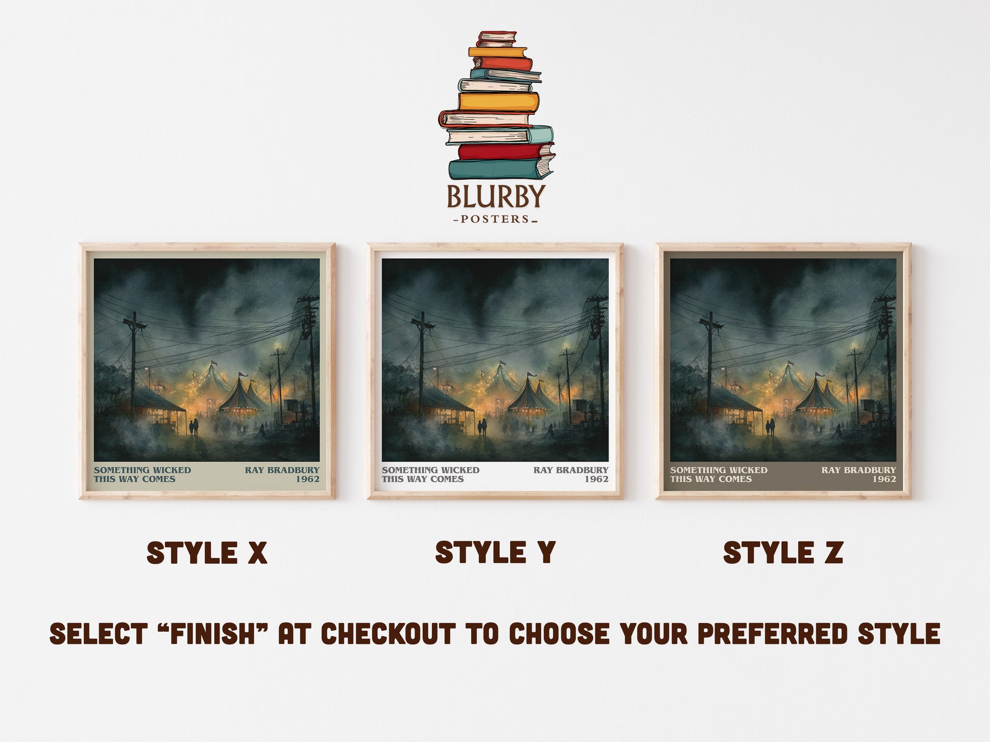 Something Wicked this Way Comes literary art print colour and style options – Ray Bradbury book art