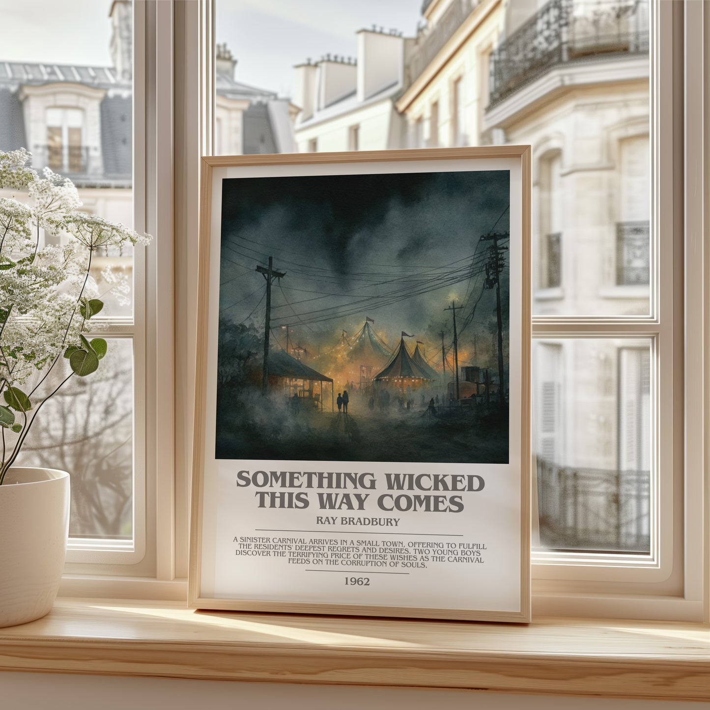 Something Wicked this Way Comes bookish poster colour and style options – Ray Bradbury book art