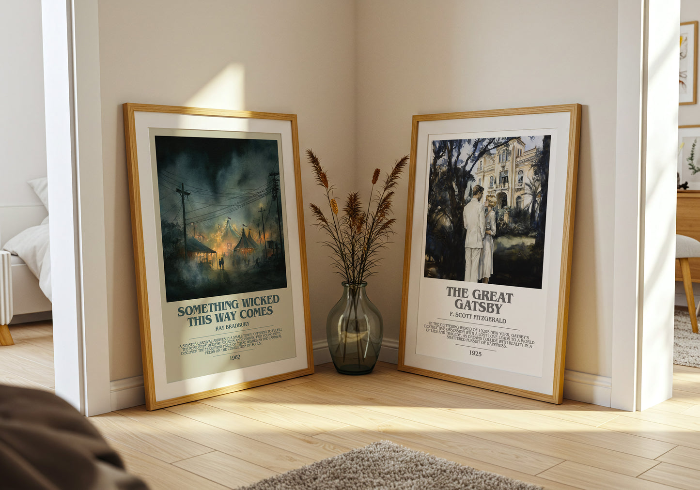 Something Wicked this Way Comes bookish book poster framed on wall – horror wall art
