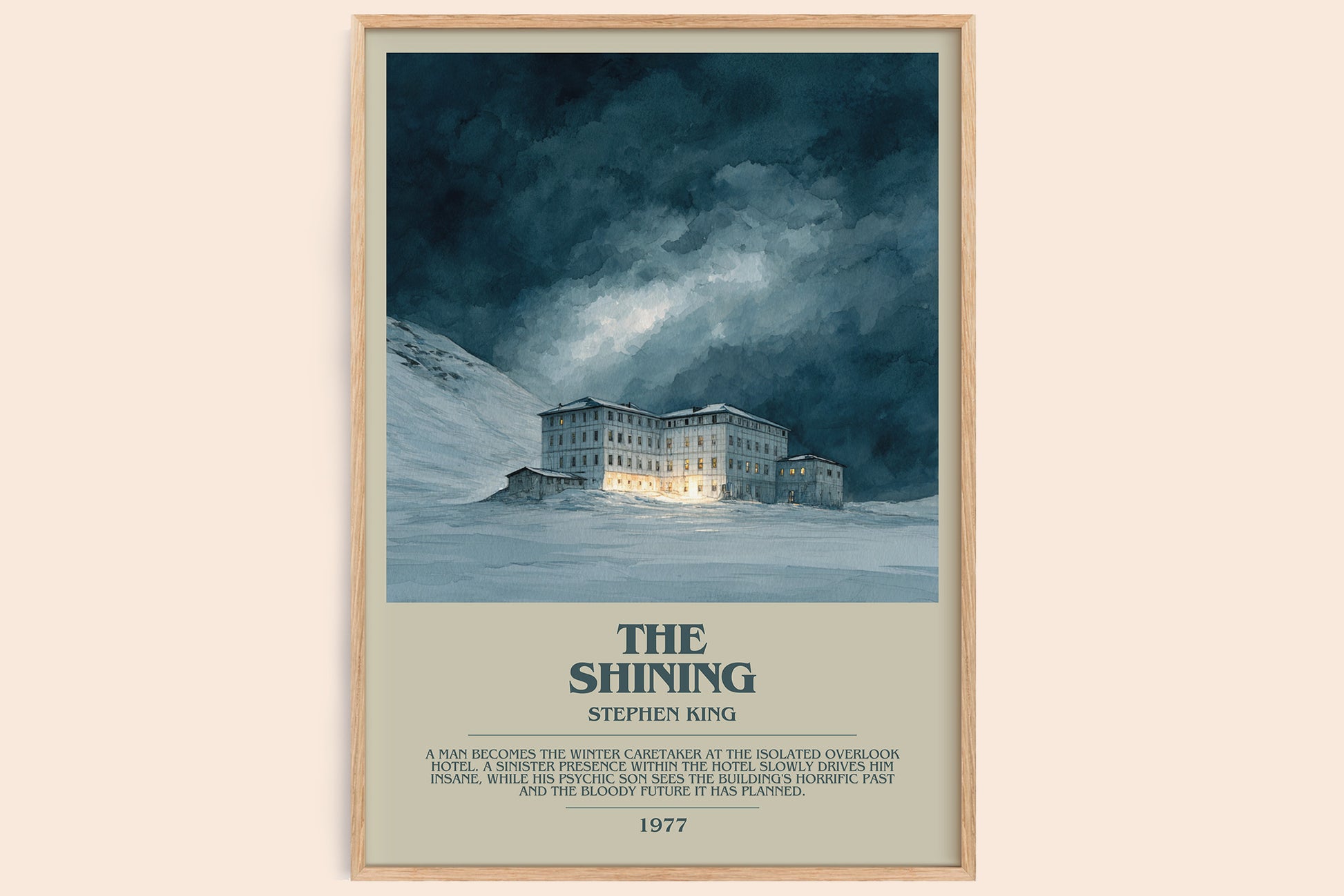 The Shining bookish book poster by Stephen King – framed literary art print